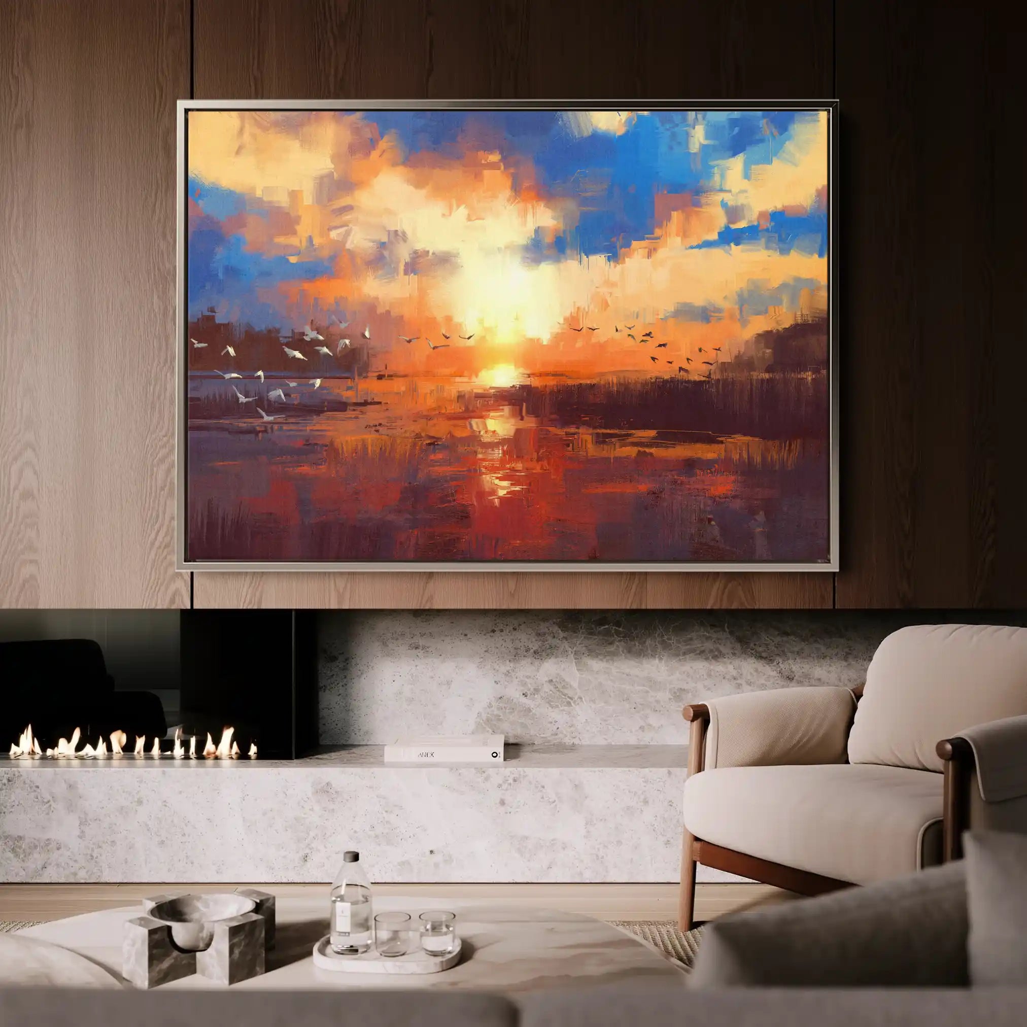 Landscape 054 Canvas Art 90 x 60 cm / Stretched on hidden frame