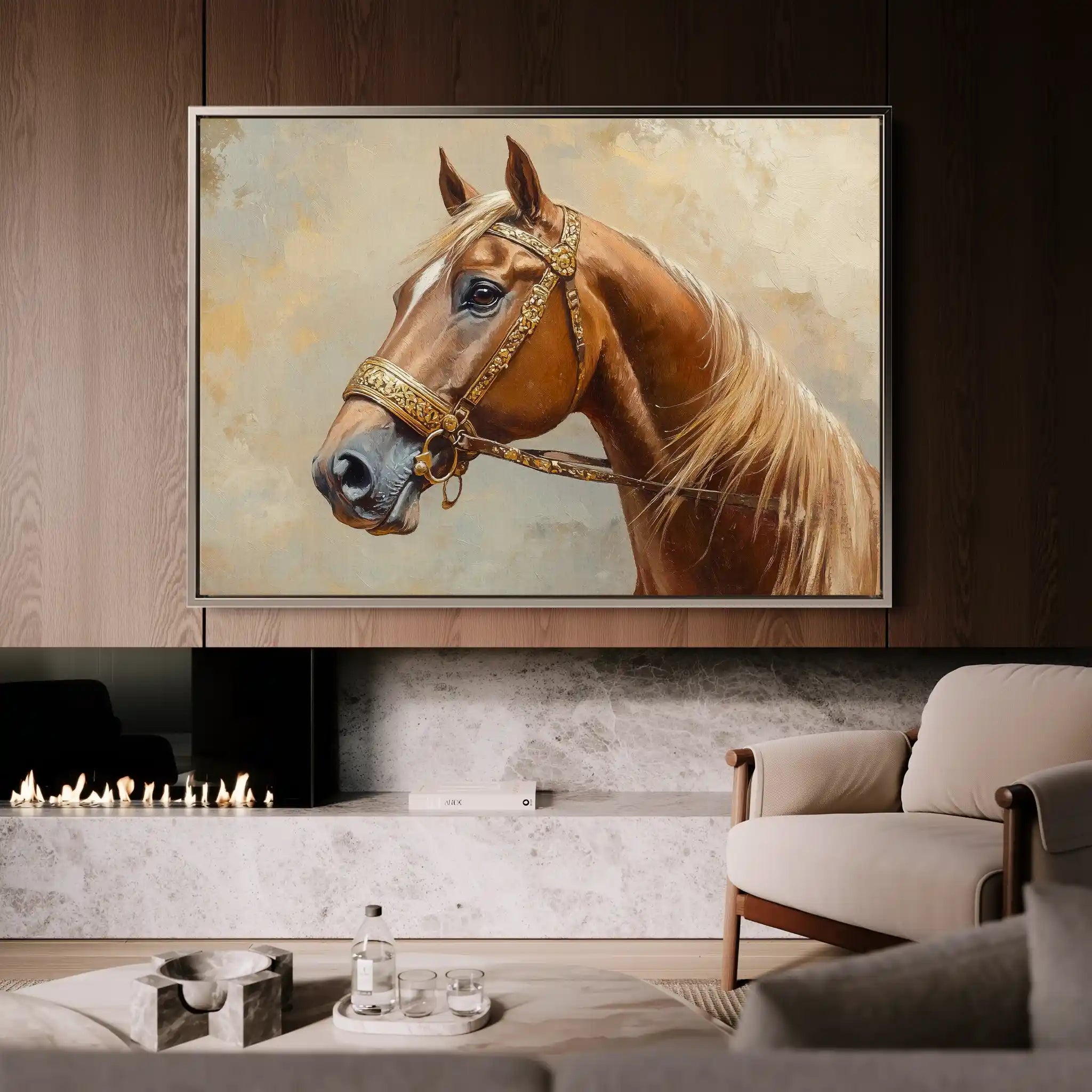 Horses 055 Canvas Art 90 x 60 cm / Stretched on hidden frame
