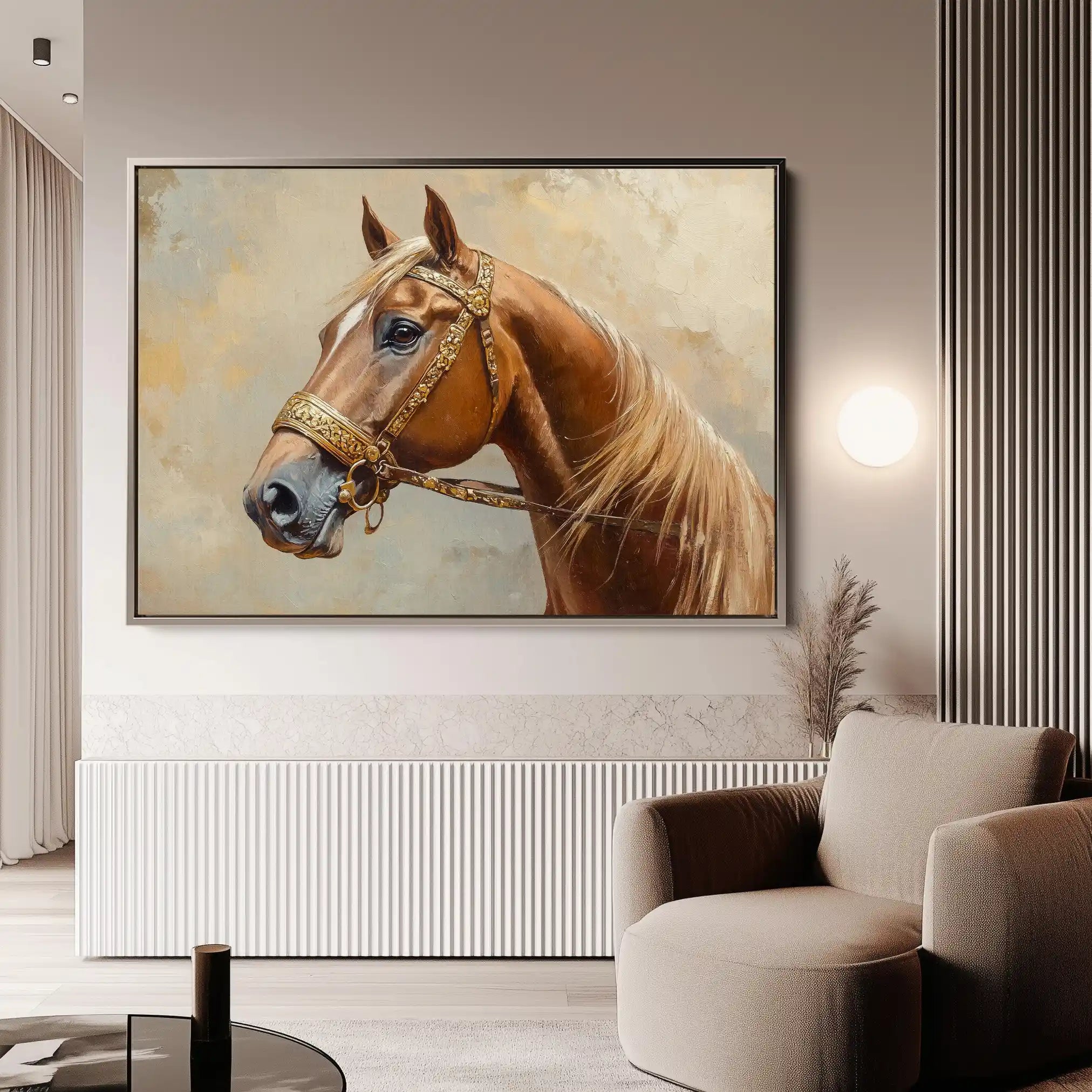 Horses 055 Canvas Art 90 x 60 cm / Stretched on hidden frame