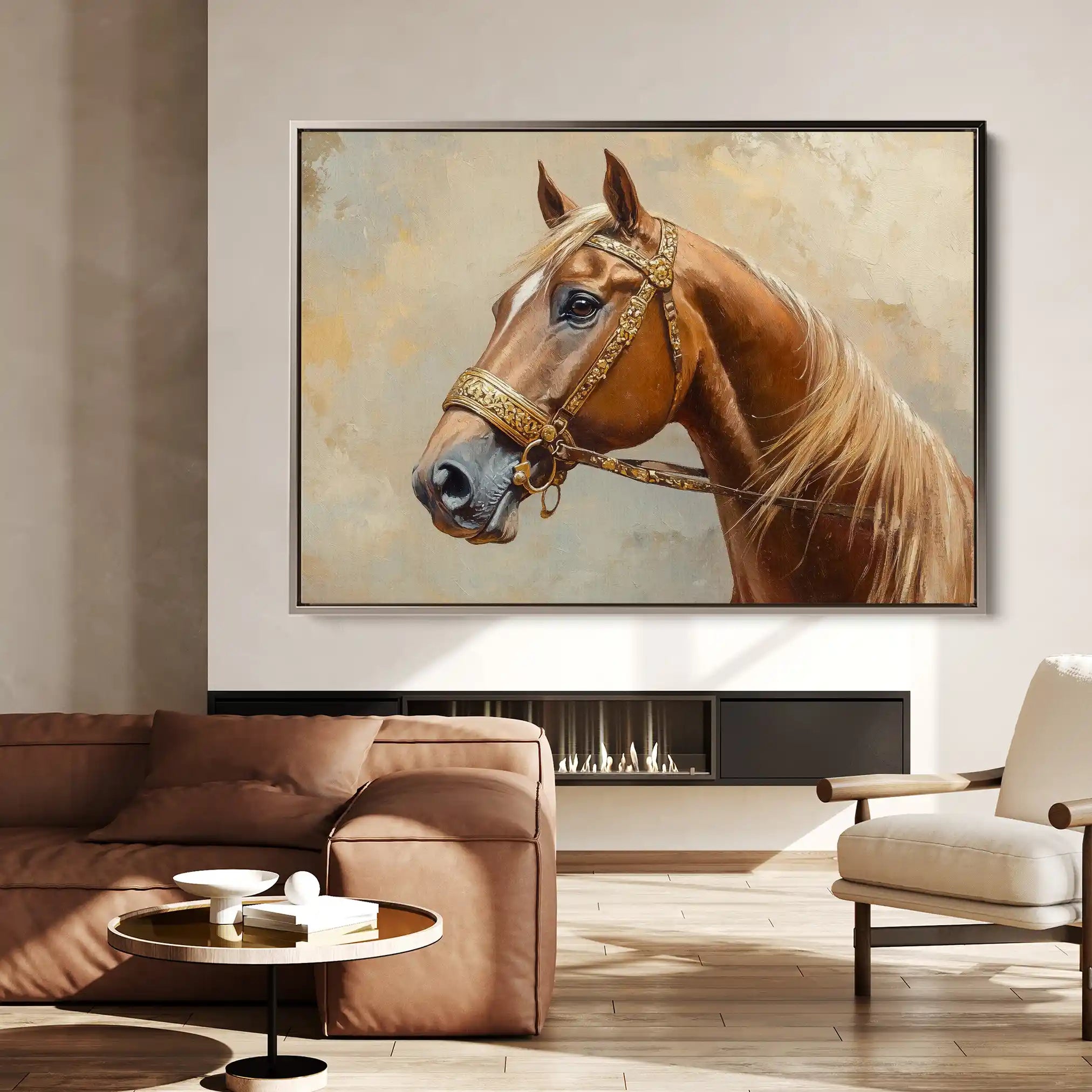 Horses 055 Canvas Art 90 x 60 cm / Stretched on hidden frame