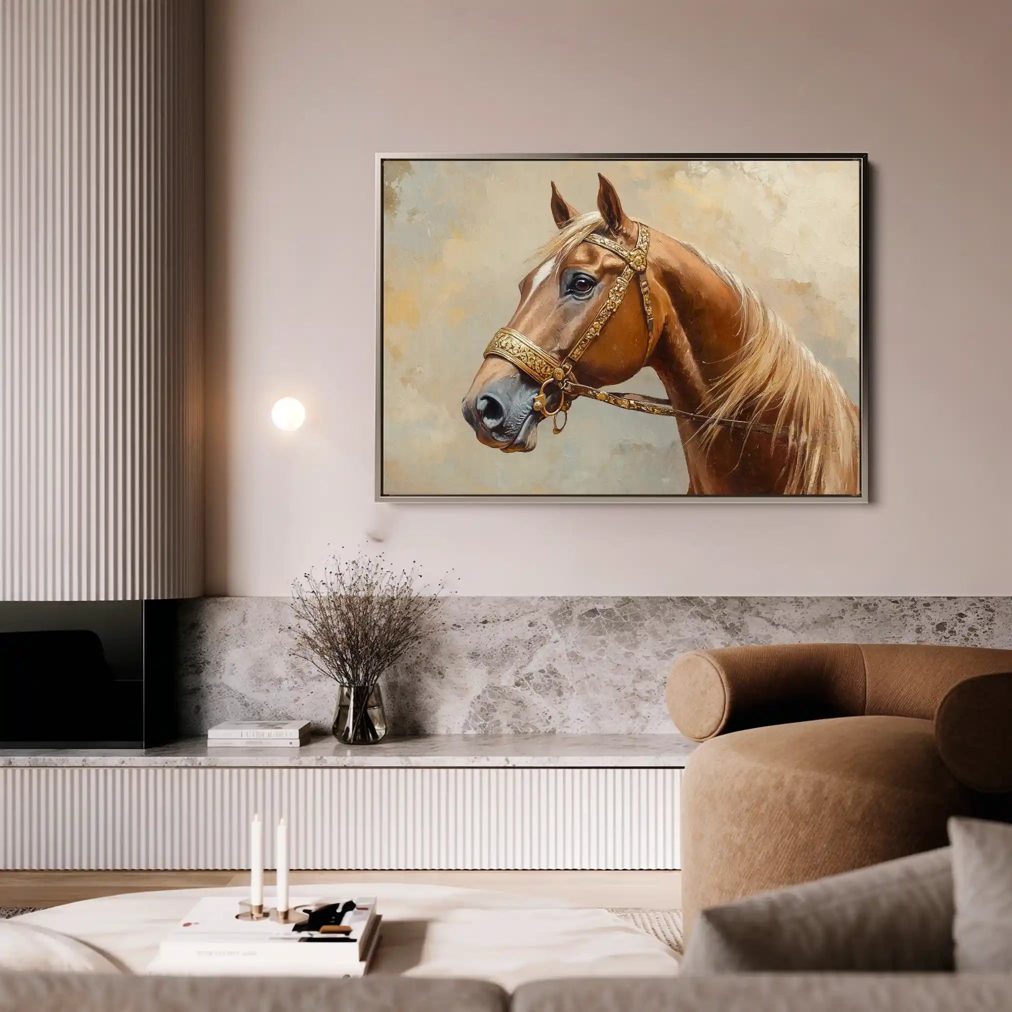 Horses 055 Canvas Art 90 x 60 cm / Stretched on hidden frame