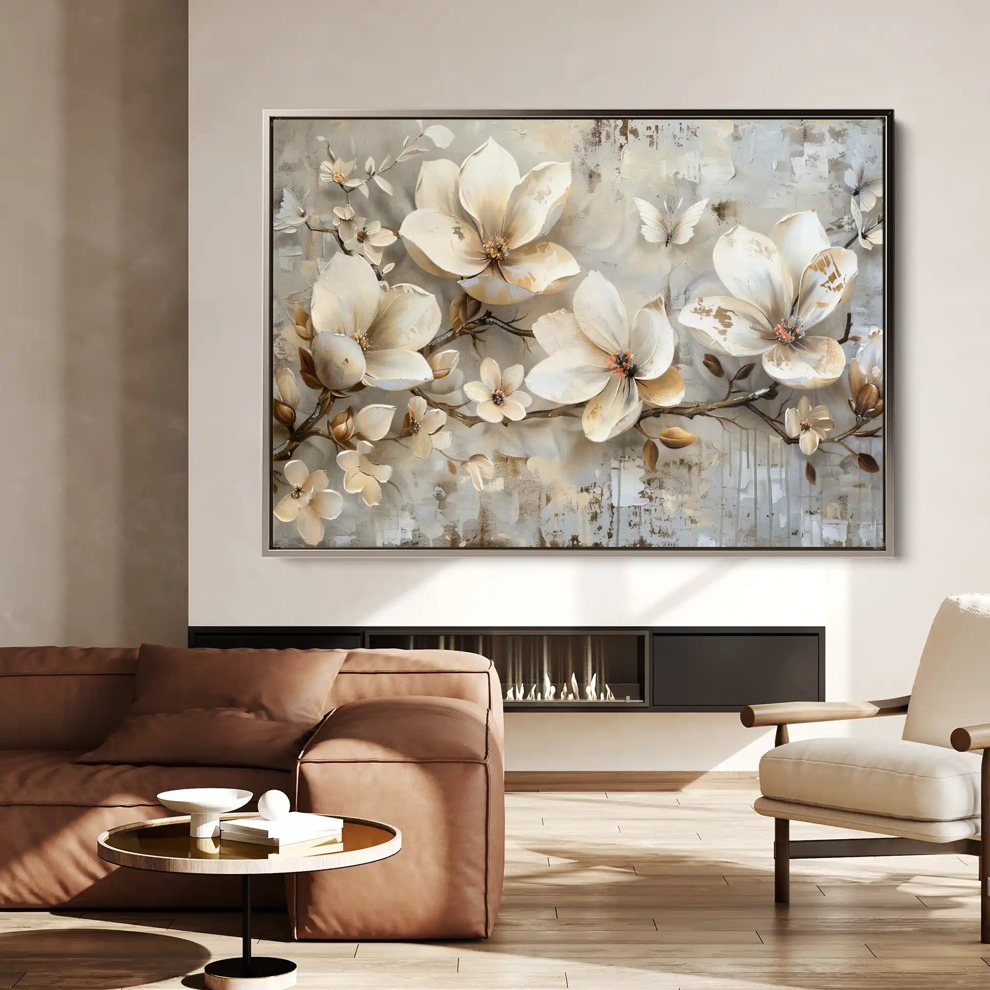 Floral Canvas Wall Art WAD056-F 90 x 60 cm / Stretched on hidden frame