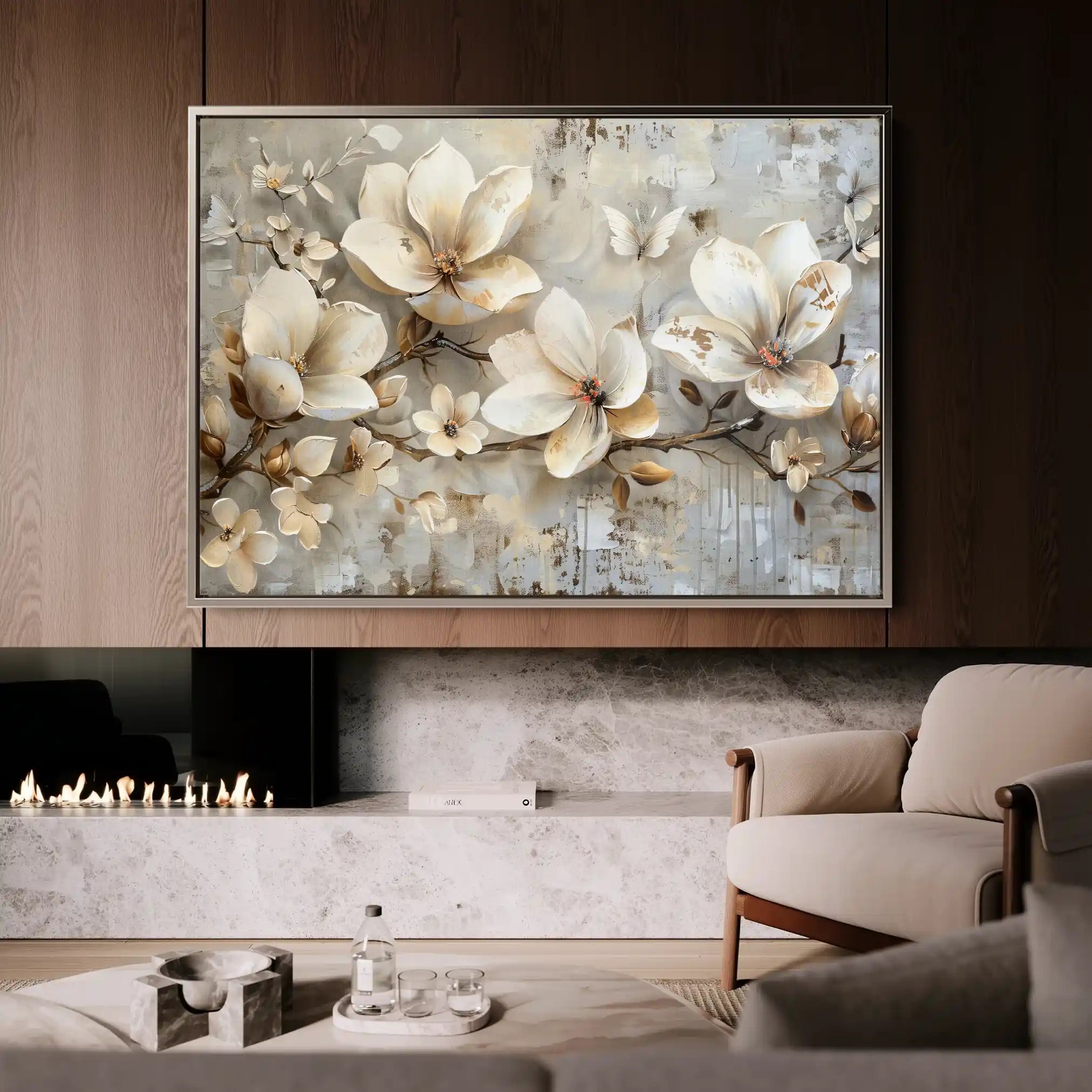 Floral Canvas Wall Art WAD056-F 90 x 60 cm / Stretched on hidden frame