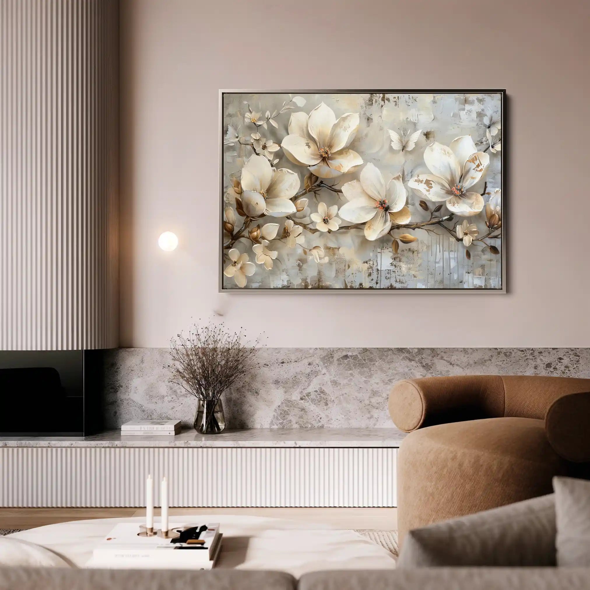 Floral Canvas Wall Art WAD056-F 90 x 60 cm / Stretched on hidden frame