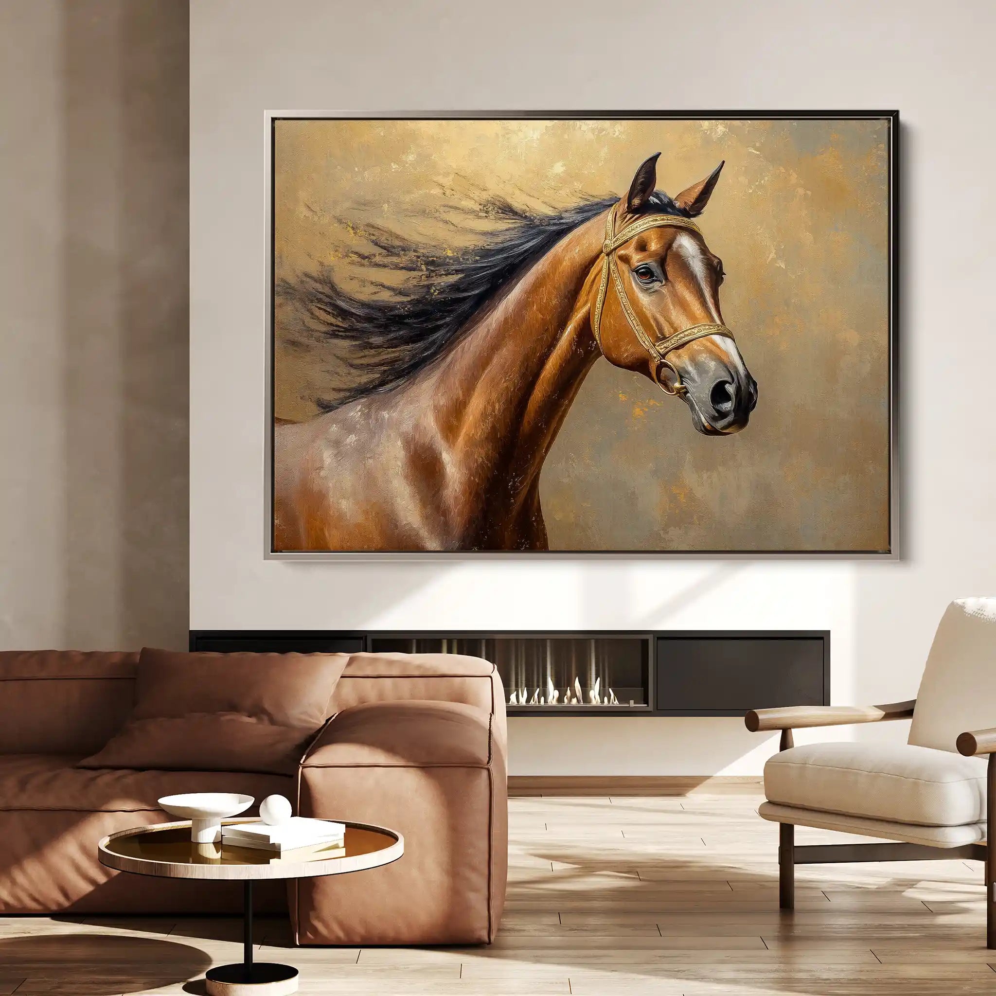 Horses 056 Canvas Art 90 x 60 cm / Stretched on hidden frame