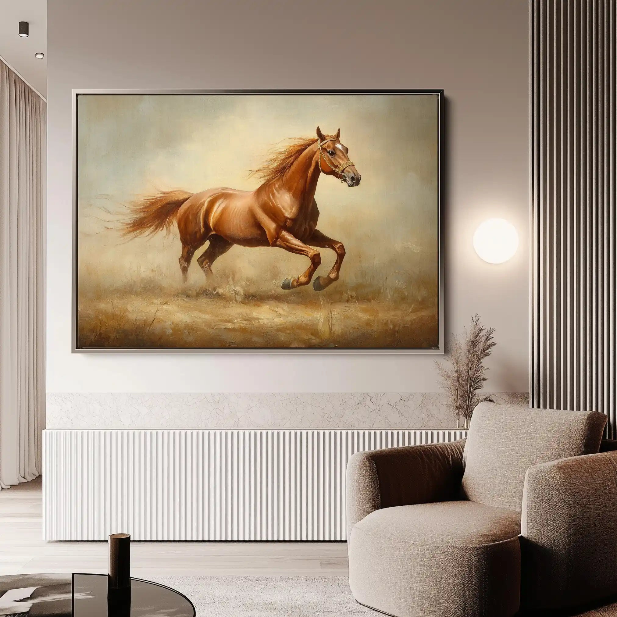 Horses 057 Canvas Art 90 x 60 cm / Stretched on hidden frame