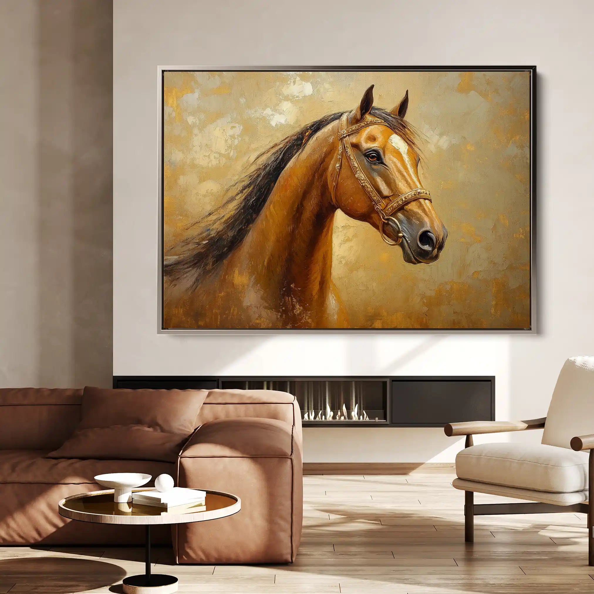 Horses 058 Canvas Art 90 x 60 cm / Stretched on hidden frame