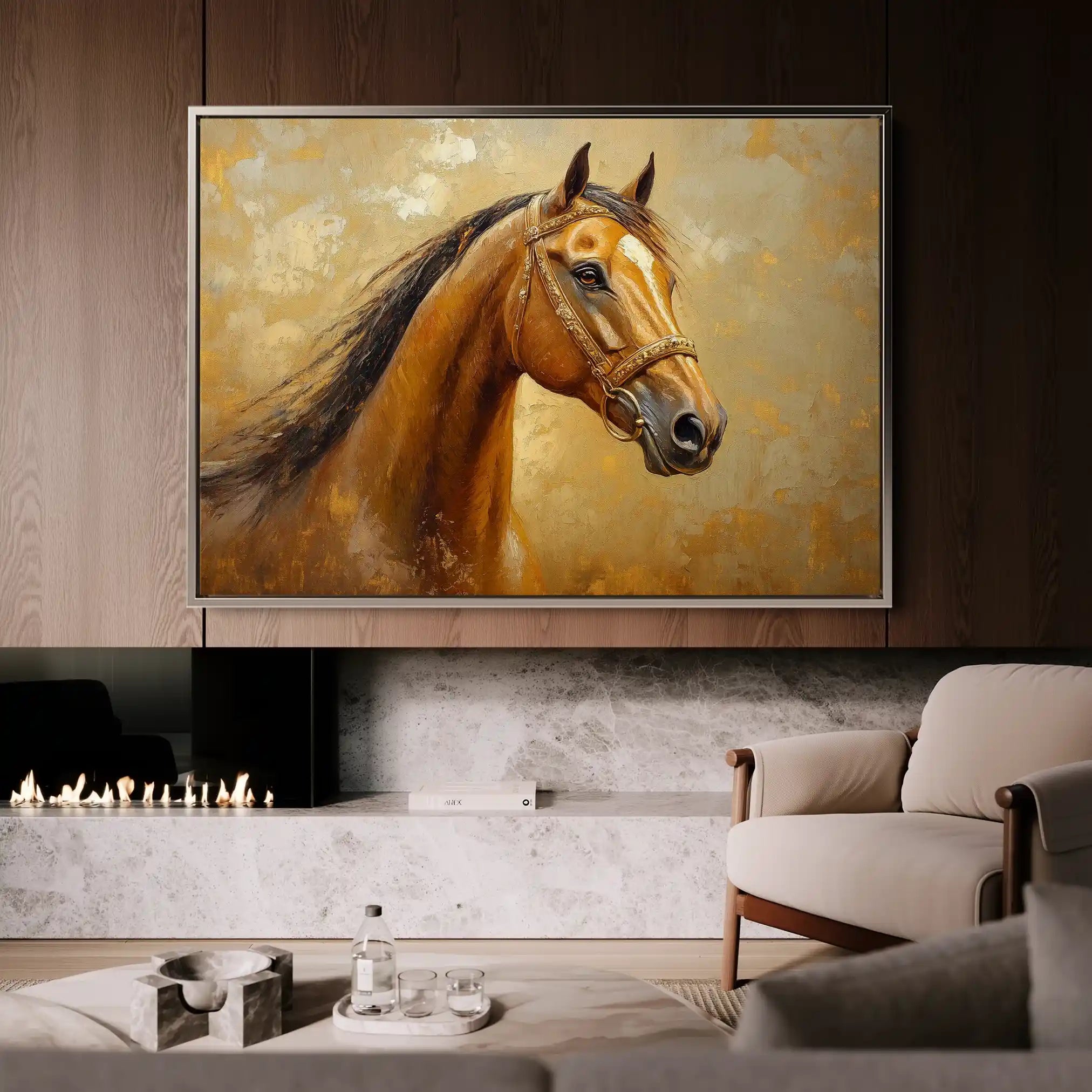 Horses 058 Canvas Art 90 x 60 cm / Stretched on hidden frame