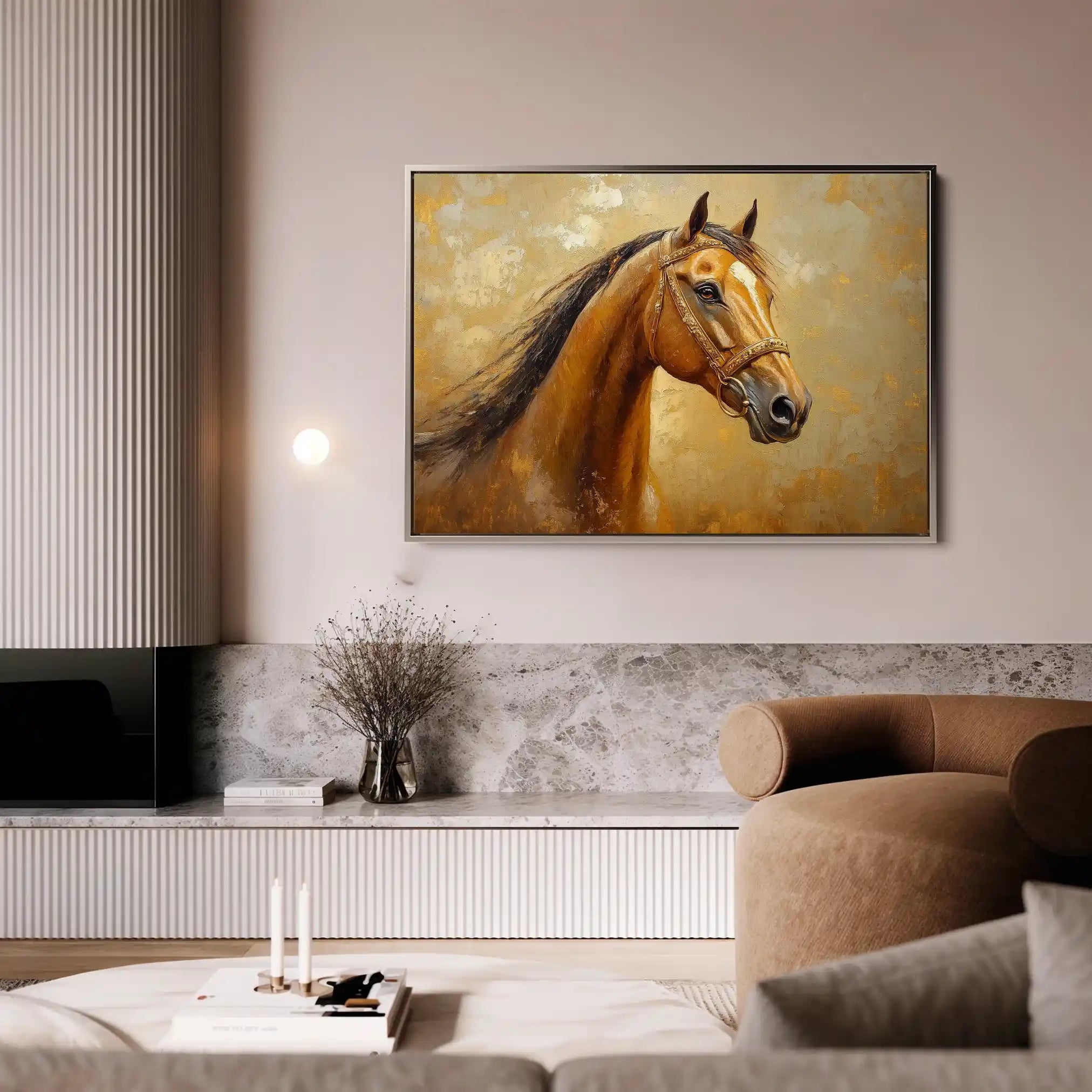 Horses 058 Canvas Art 90 x 60 cm / Stretched on hidden frame