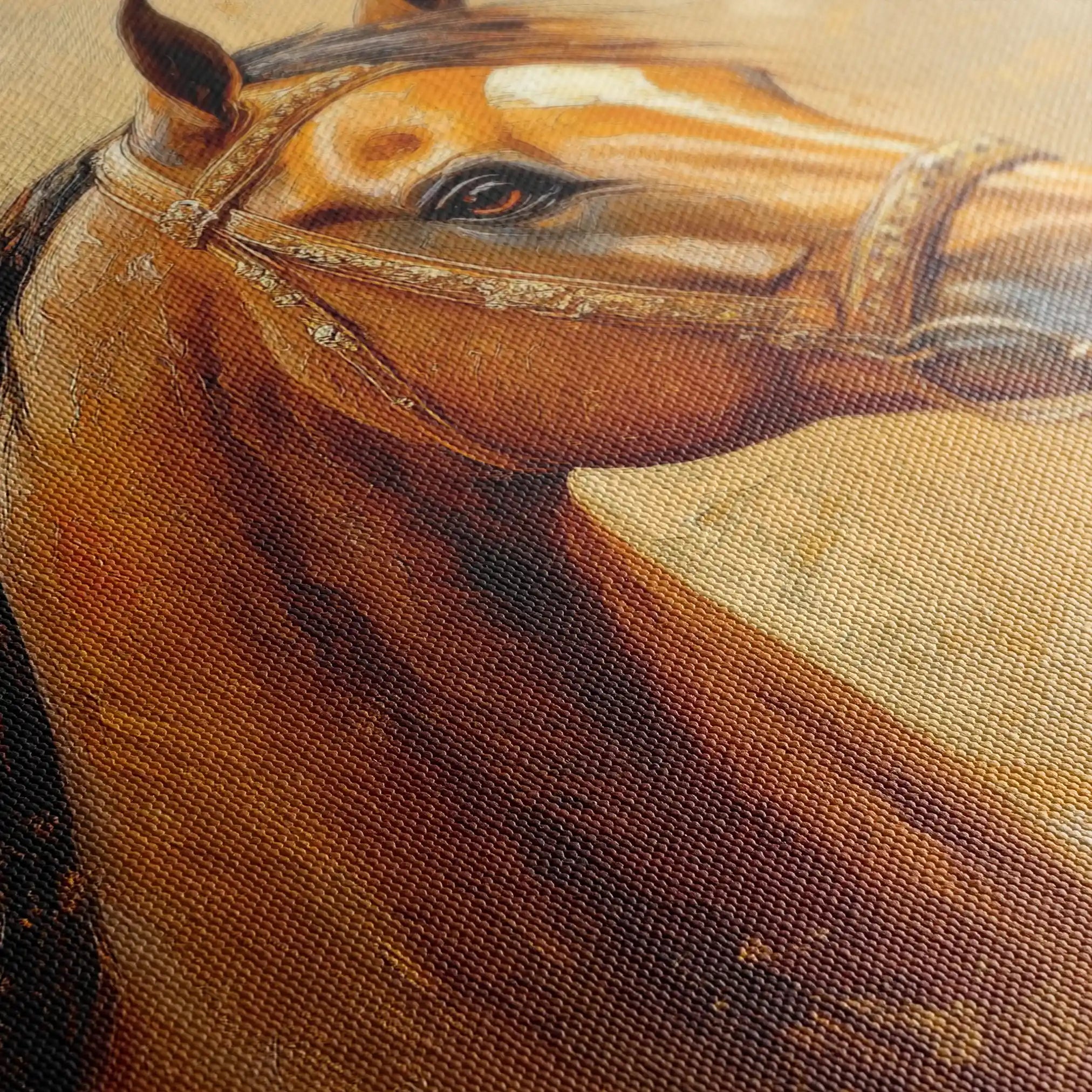 Horses 058 Canvas Art 90 x 60 cm / Stretched on hidden frame