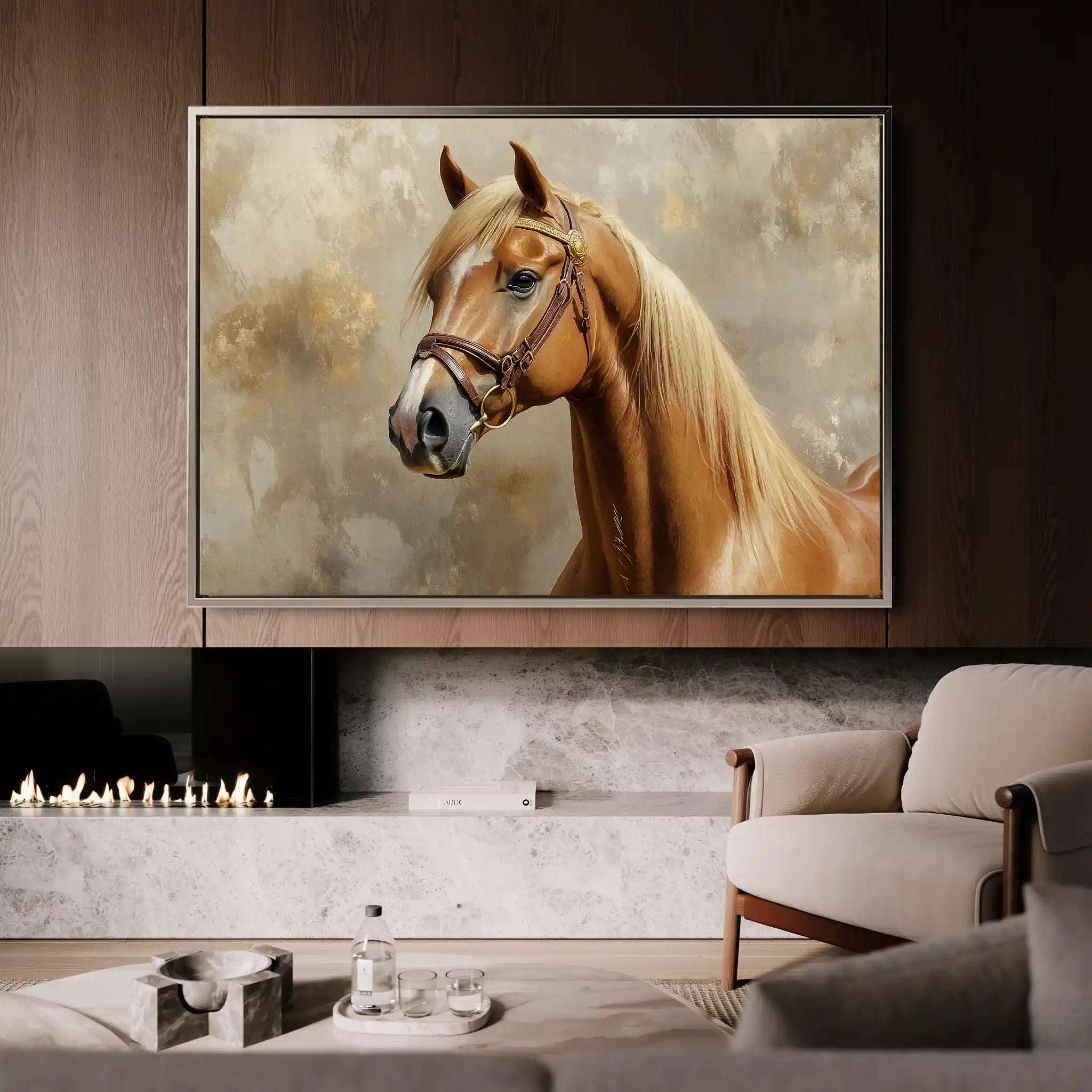 Horses 059 Canvas Art 90 x 60 cm / Stretched on hidden frame
