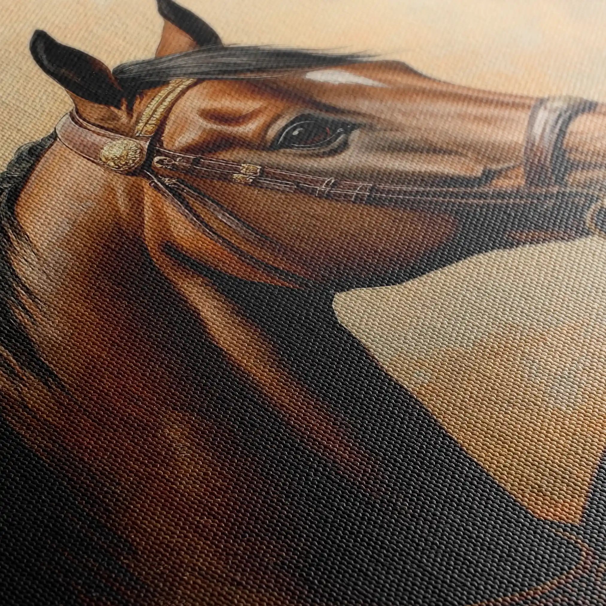 Horses 064 Canvas Art 90 x 60 cm / Stretched on hidden frame