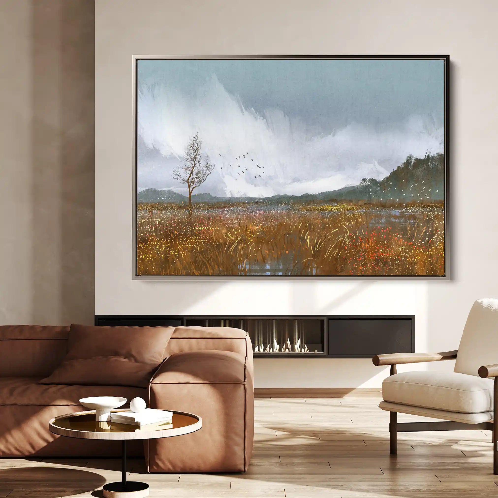 Landscape 064 Canvas Art 90 x 60 cm / Stretched on hidden frame