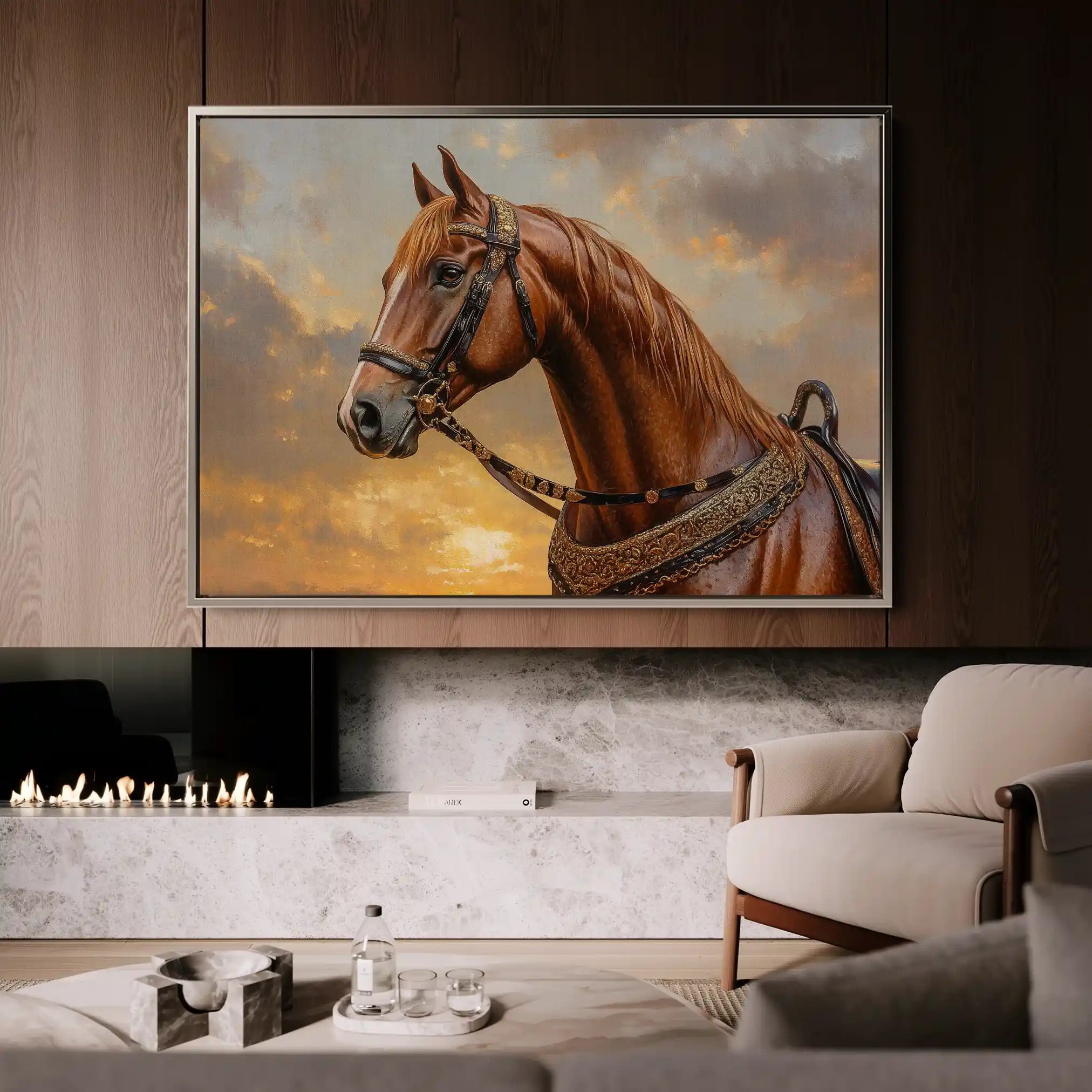 Horses 065 Canvas Art 90 x 60 cm / Stretched on hidden frame