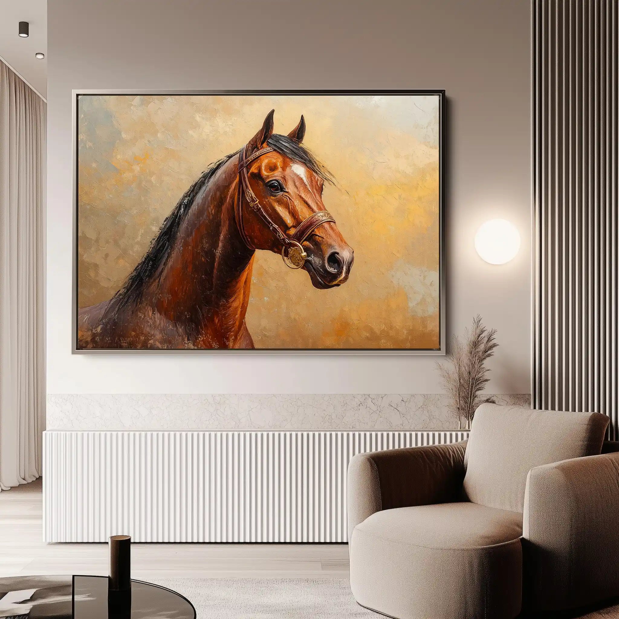 Horses 066 Canvas Art 90 x 60 cm / Stretched on hidden frame