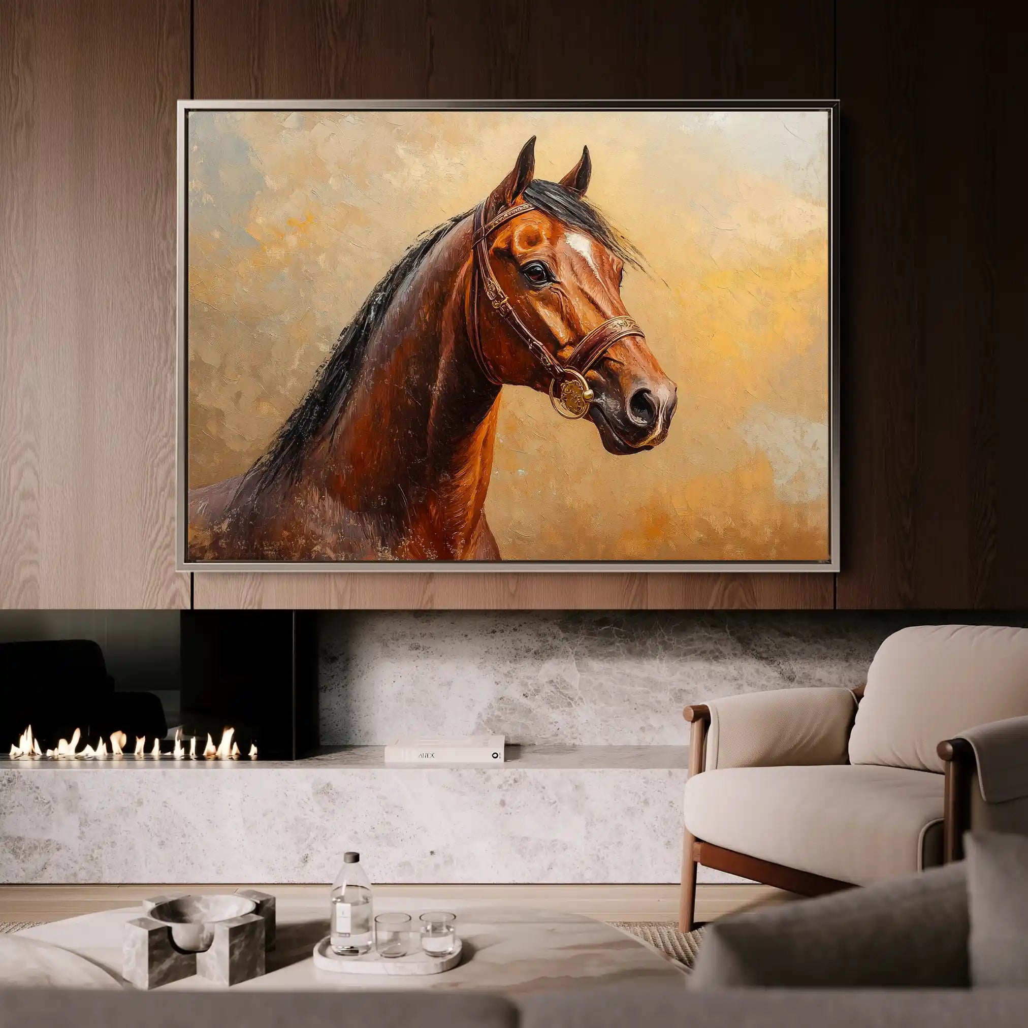 Horses 066 Canvas Art 90 x 60 cm / Stretched on hidden frame