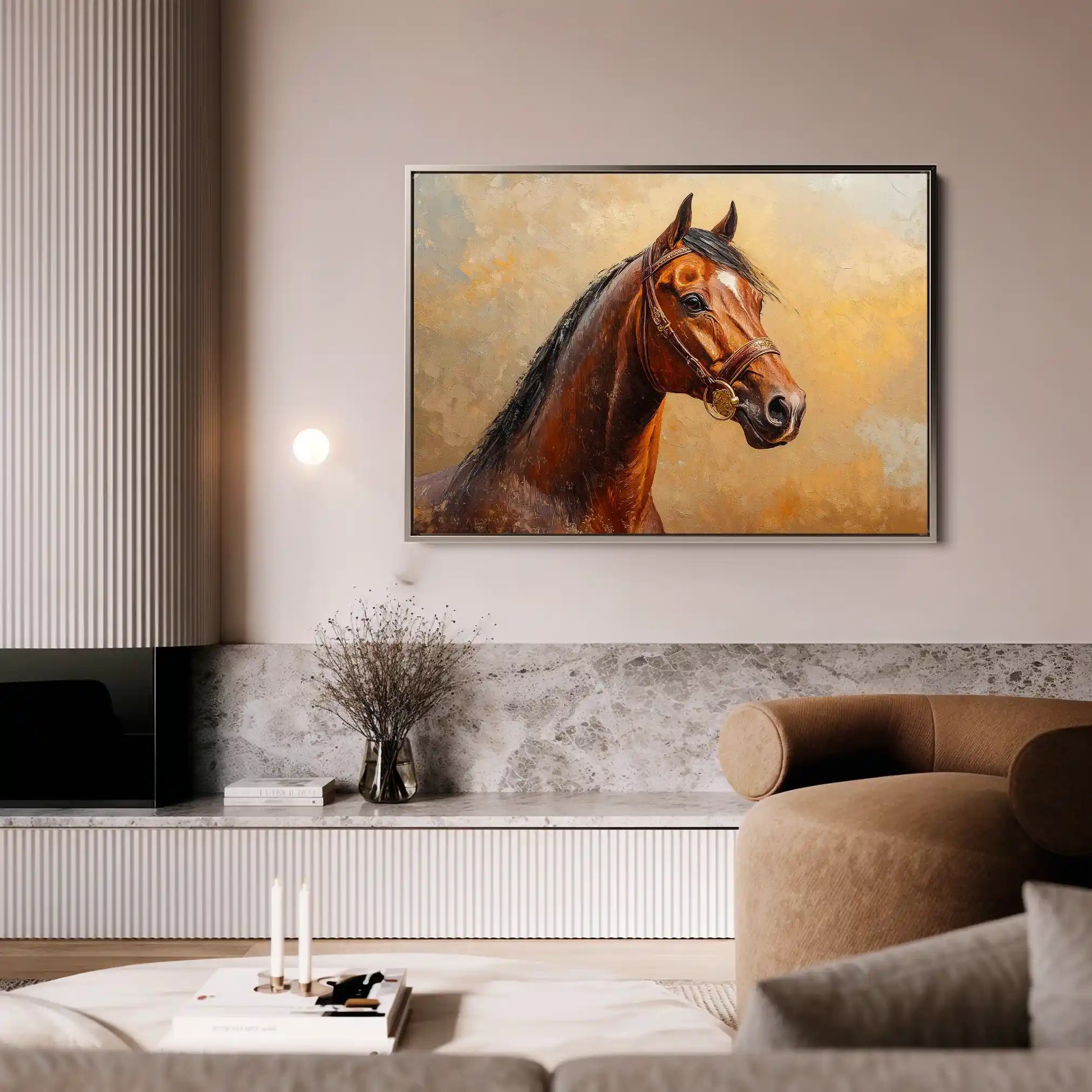Horses 066 Canvas Art 90 x 60 cm / Stretched on hidden frame