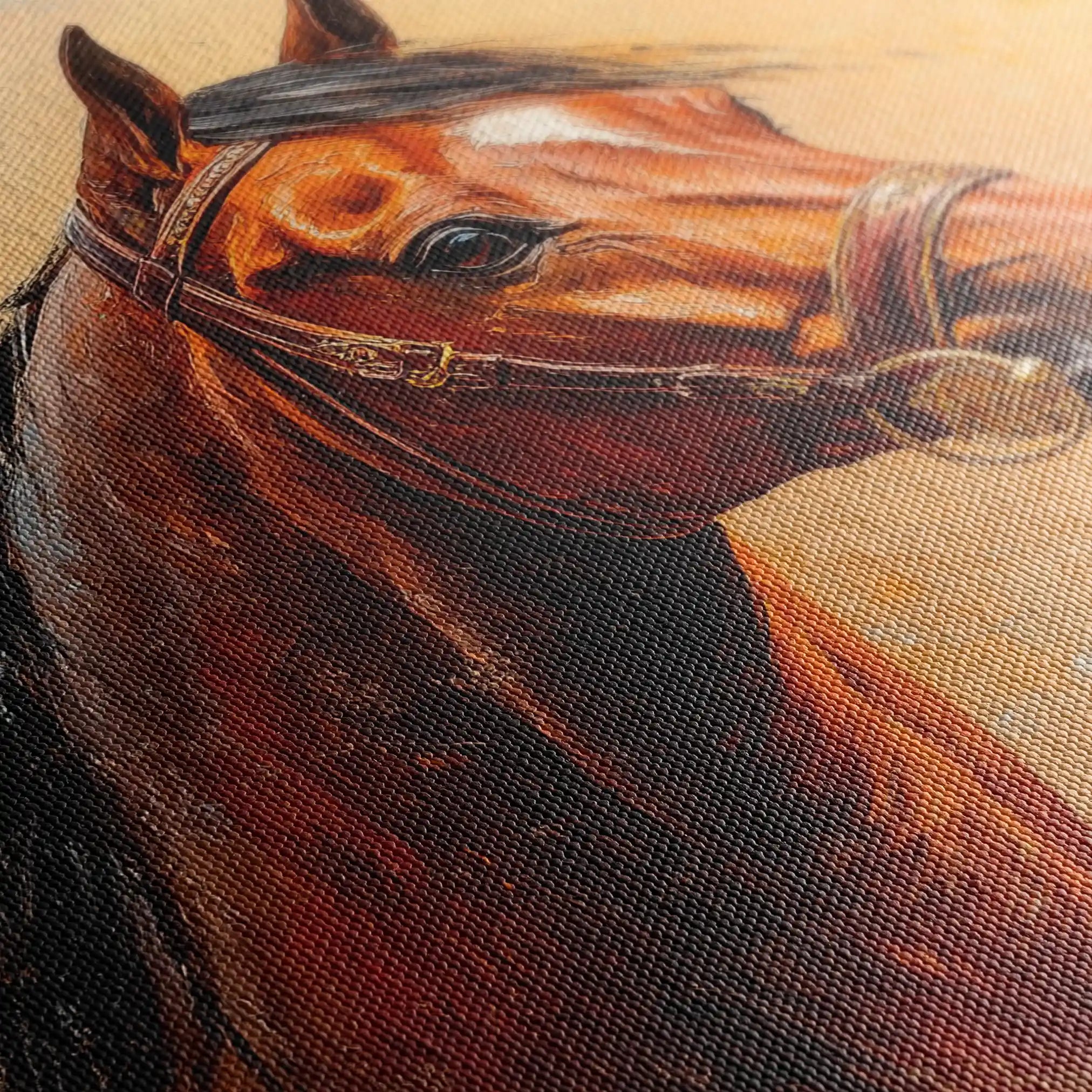 Horses 066 Canvas Art 90 x 60 cm / Stretched on hidden frame