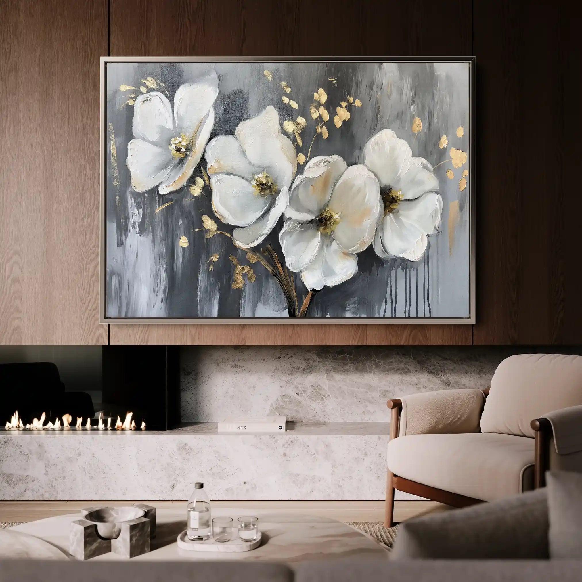 Floral Canvas Wall Art WAD067-F 90 x 60 cm / Stretched on hidden frame