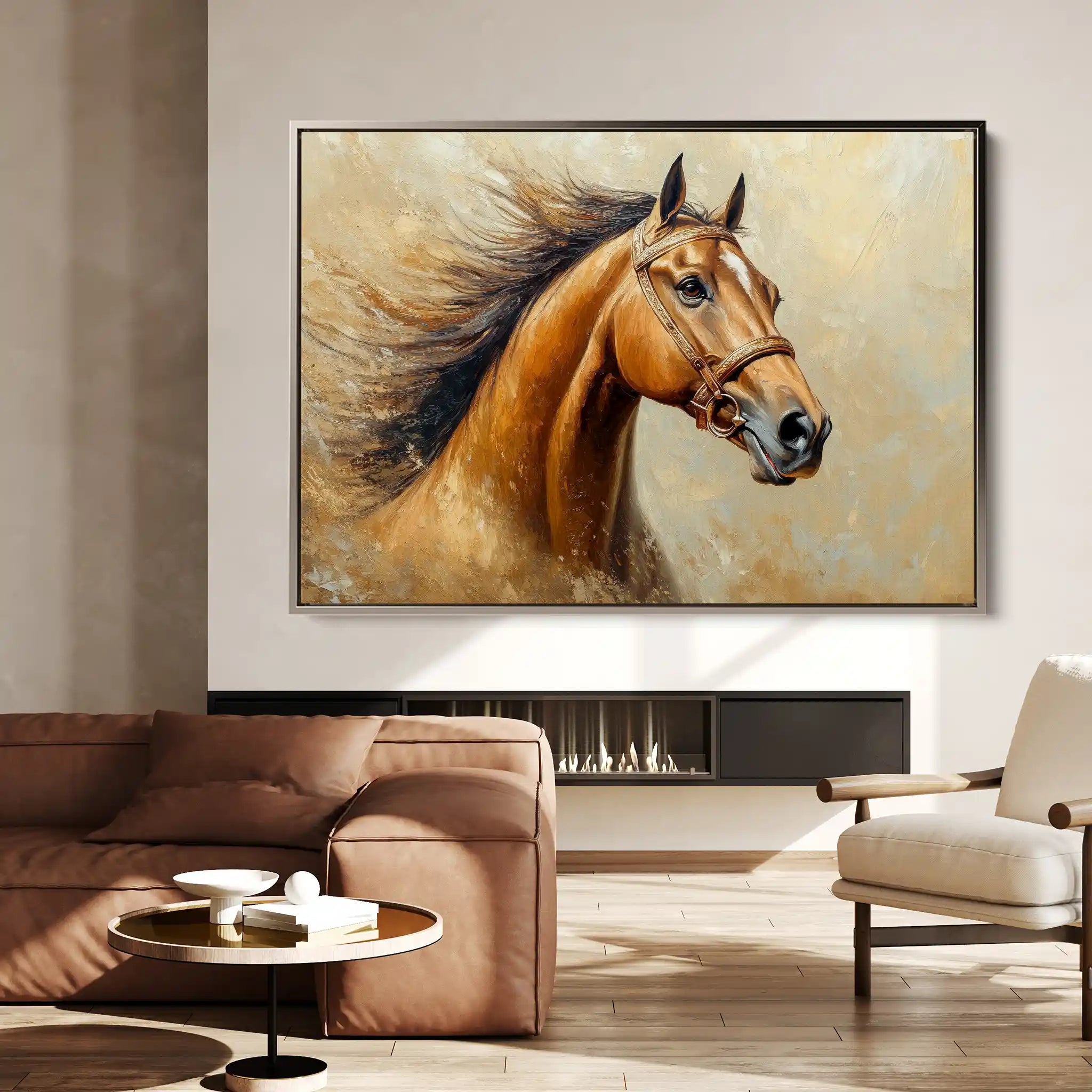 Horses 068 Canvas Art 90 x 60 cm / Stretched on hidden frame