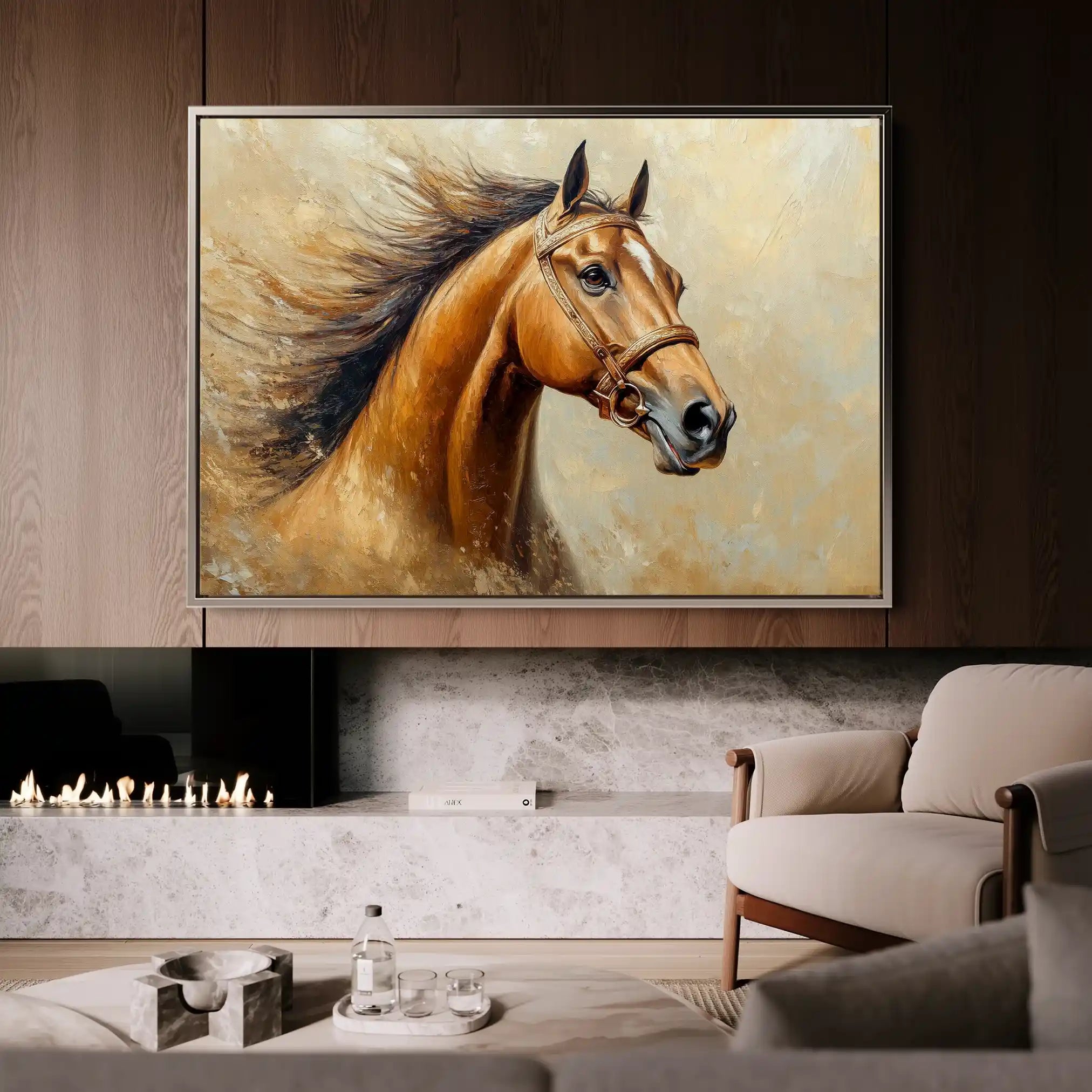 Horses 068 Canvas Art 90 x 60 cm / Stretched on hidden frame