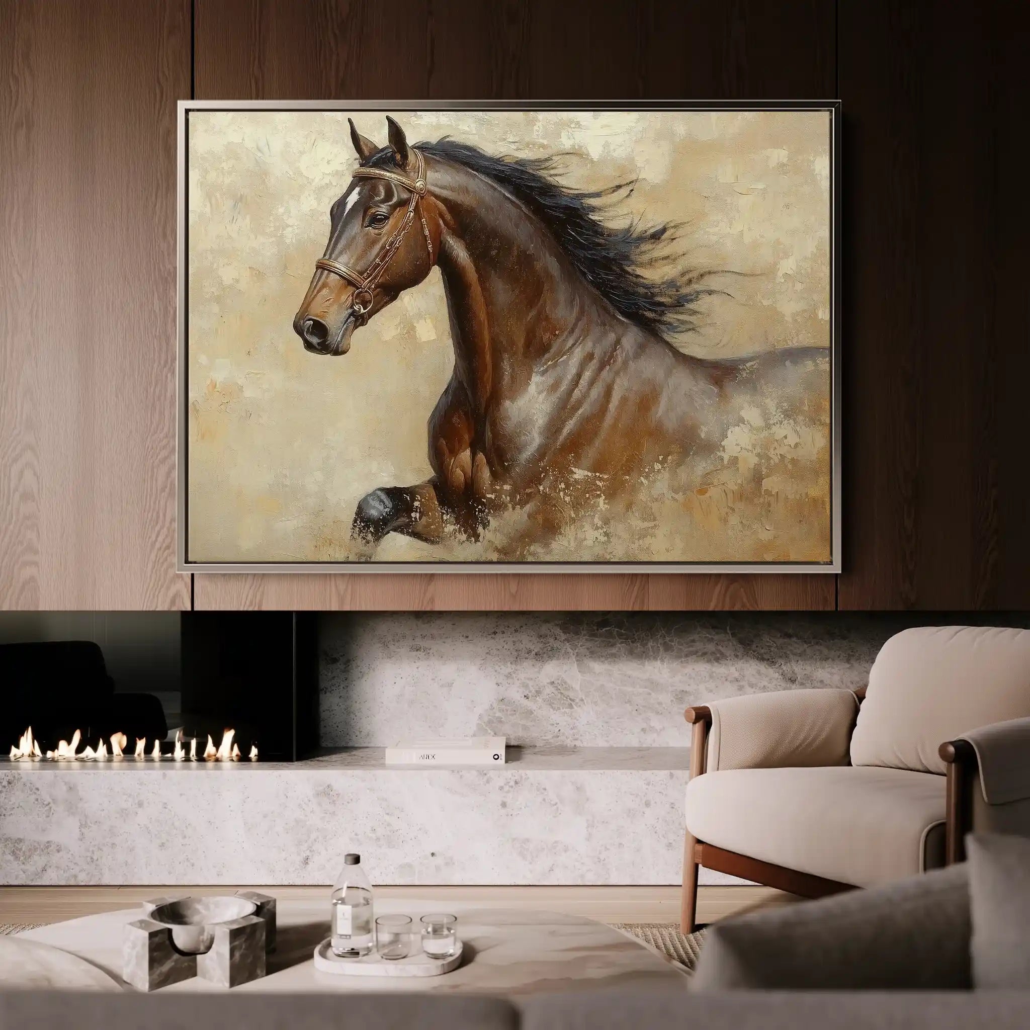 Horses 069 Canvas Art 90 x 60 cm / Stretched on hidden frame
