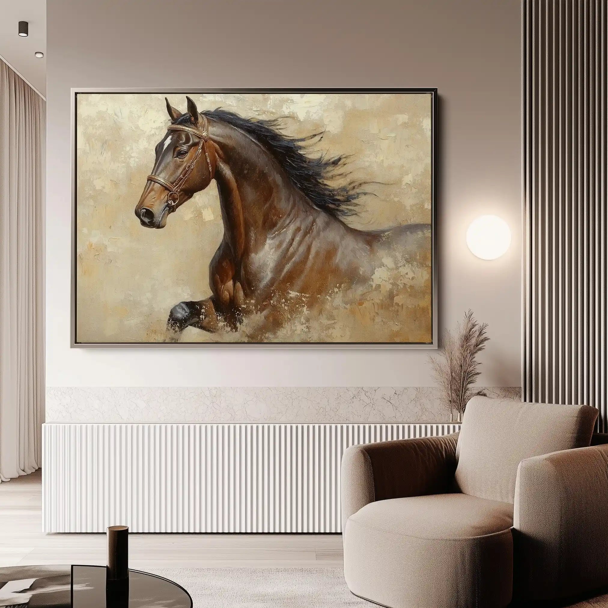 Horses 069 Canvas Art 90 x 60 cm / Stretched on hidden frame