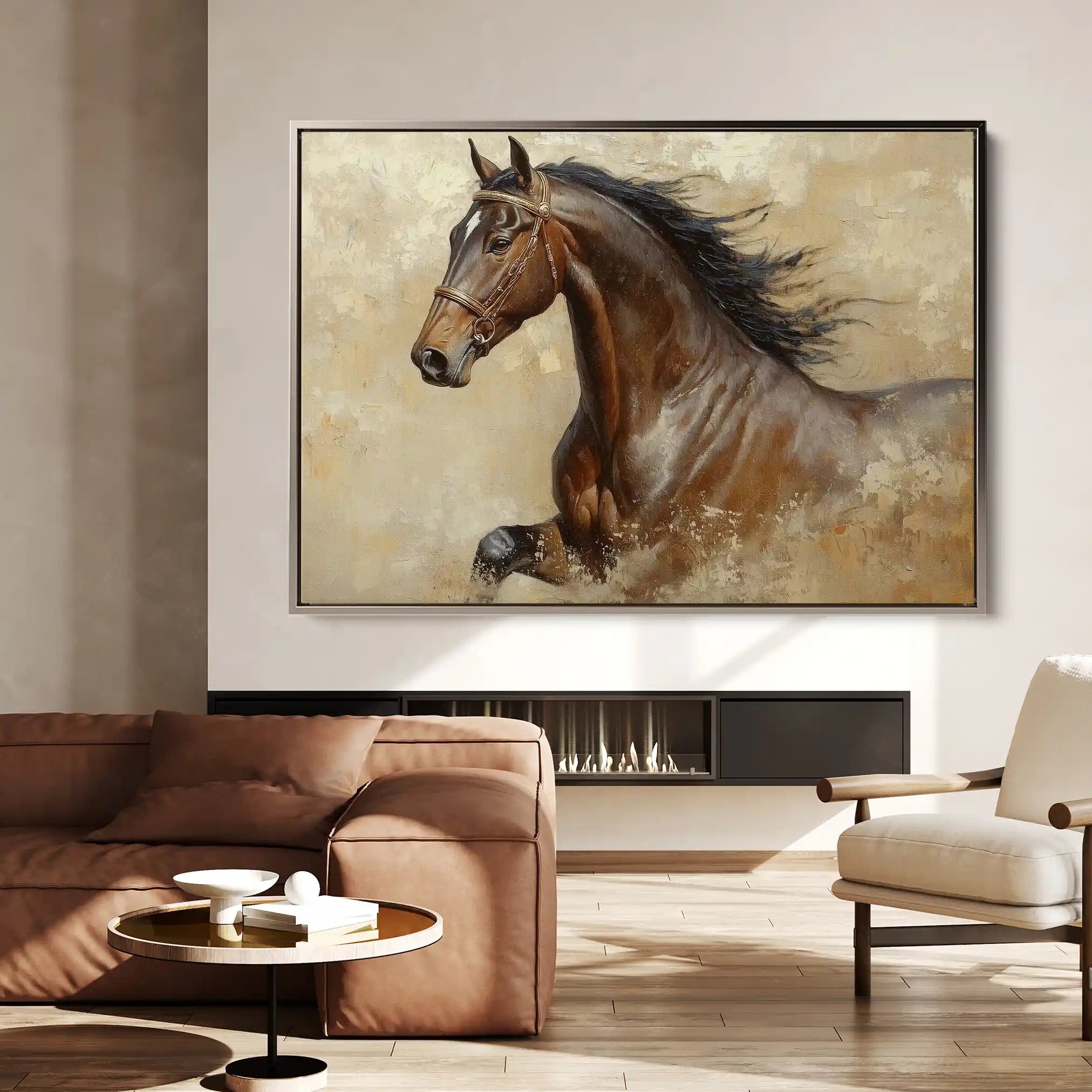 Horses 069 Canvas Art 90 x 60 cm / Stretched on hidden frame