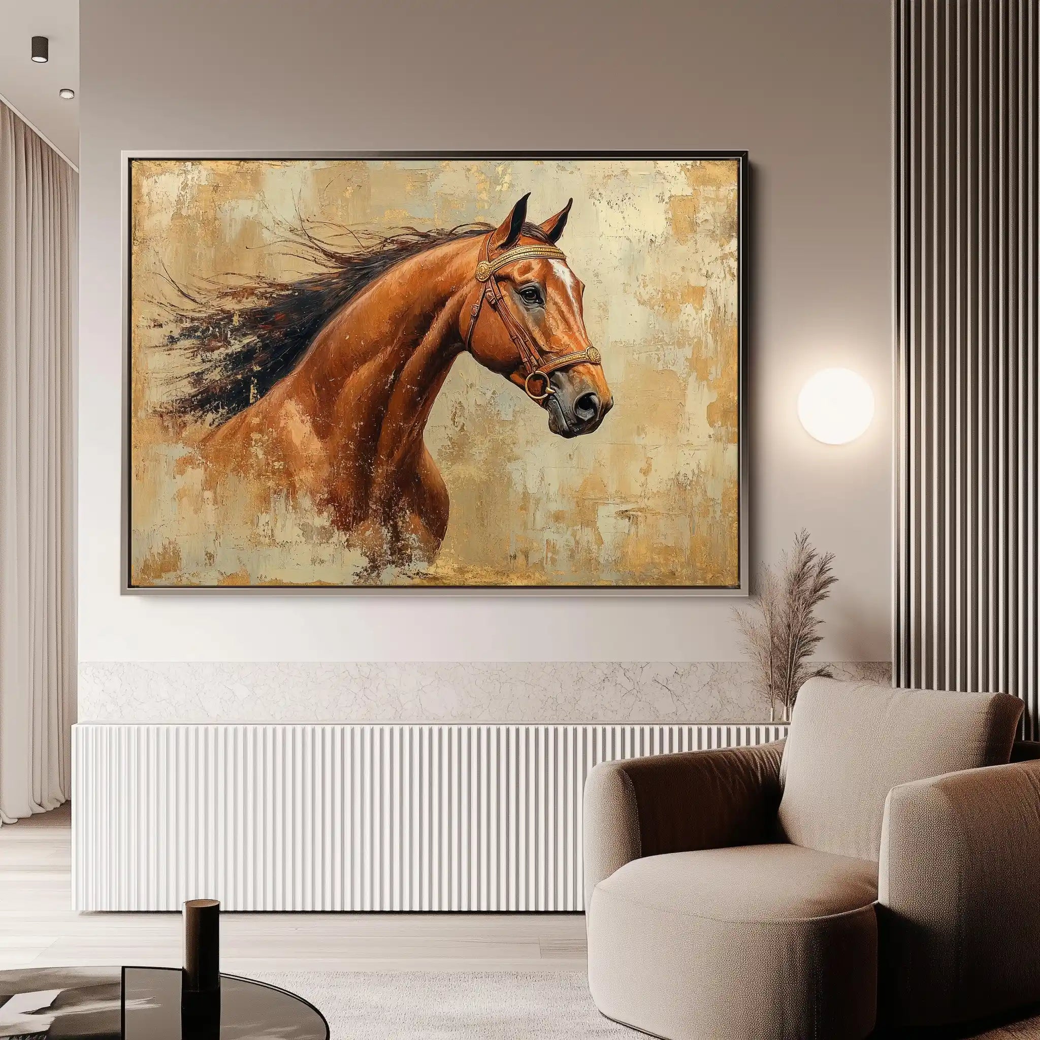 Horses 070 Canvas Art 90 x 60 cm / Stretched on hidden frame