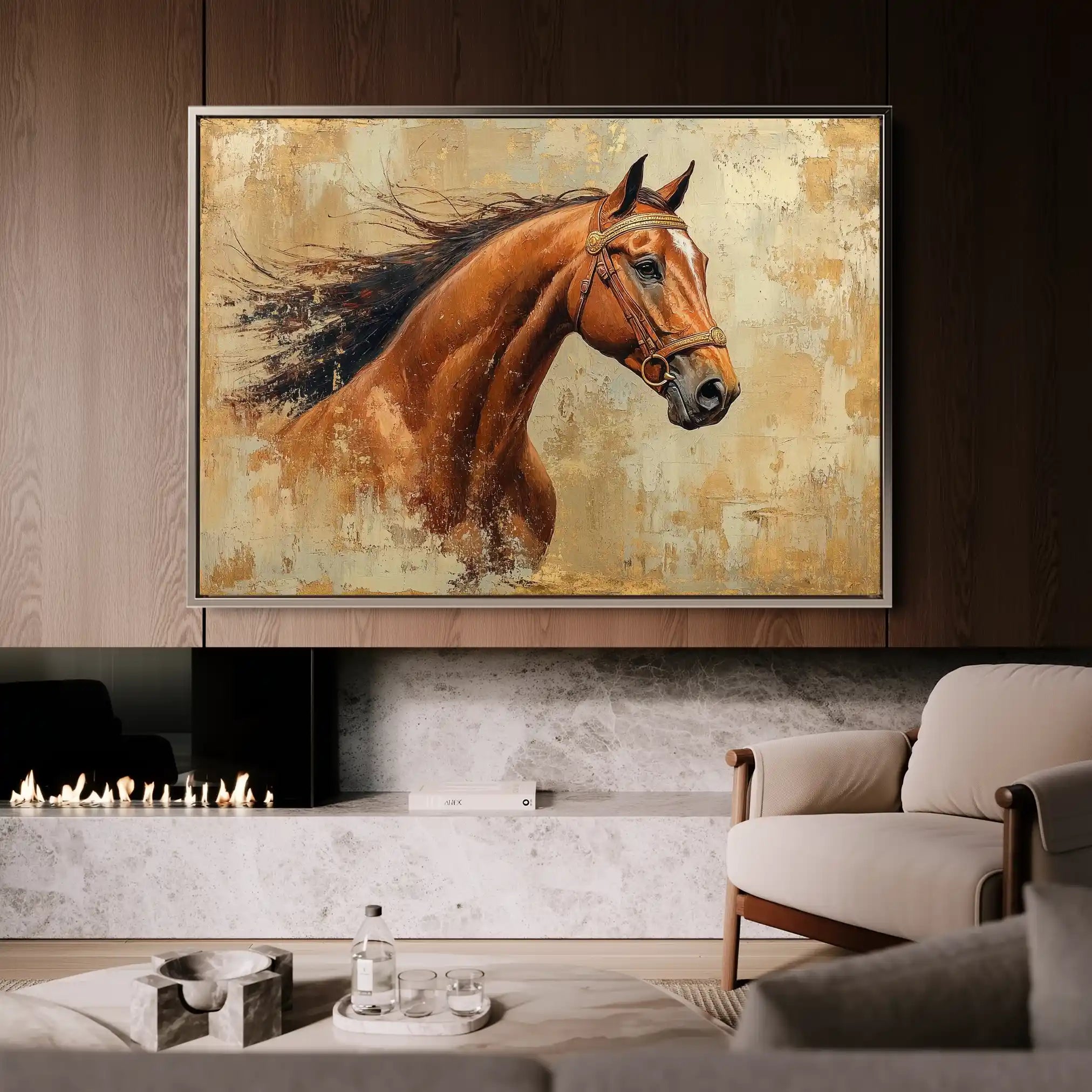 Horses 070 Canvas Art 90 x 60 cm / Stretched on hidden frame