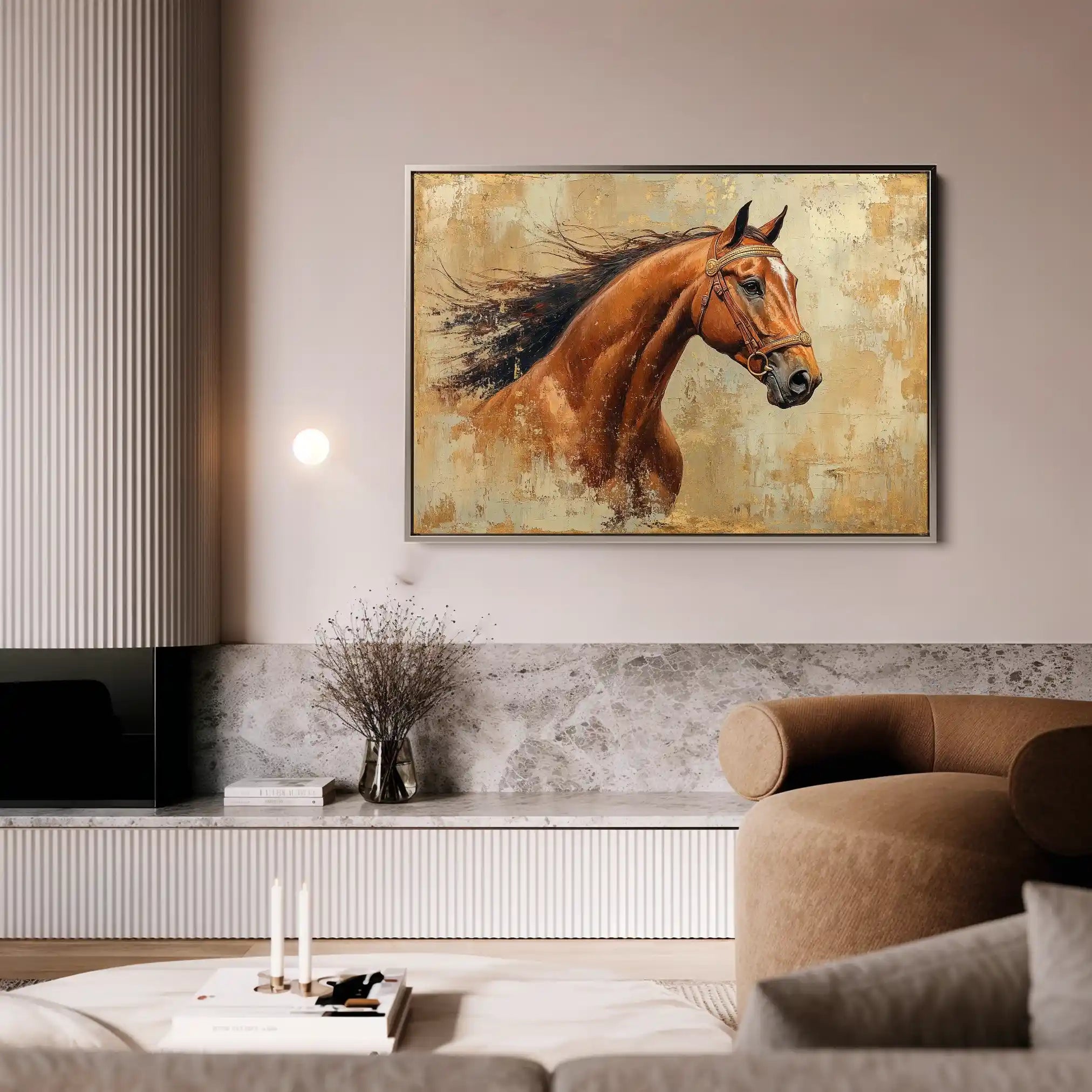 Horses 070 Canvas Art 90 x 60 cm / Stretched on hidden frame