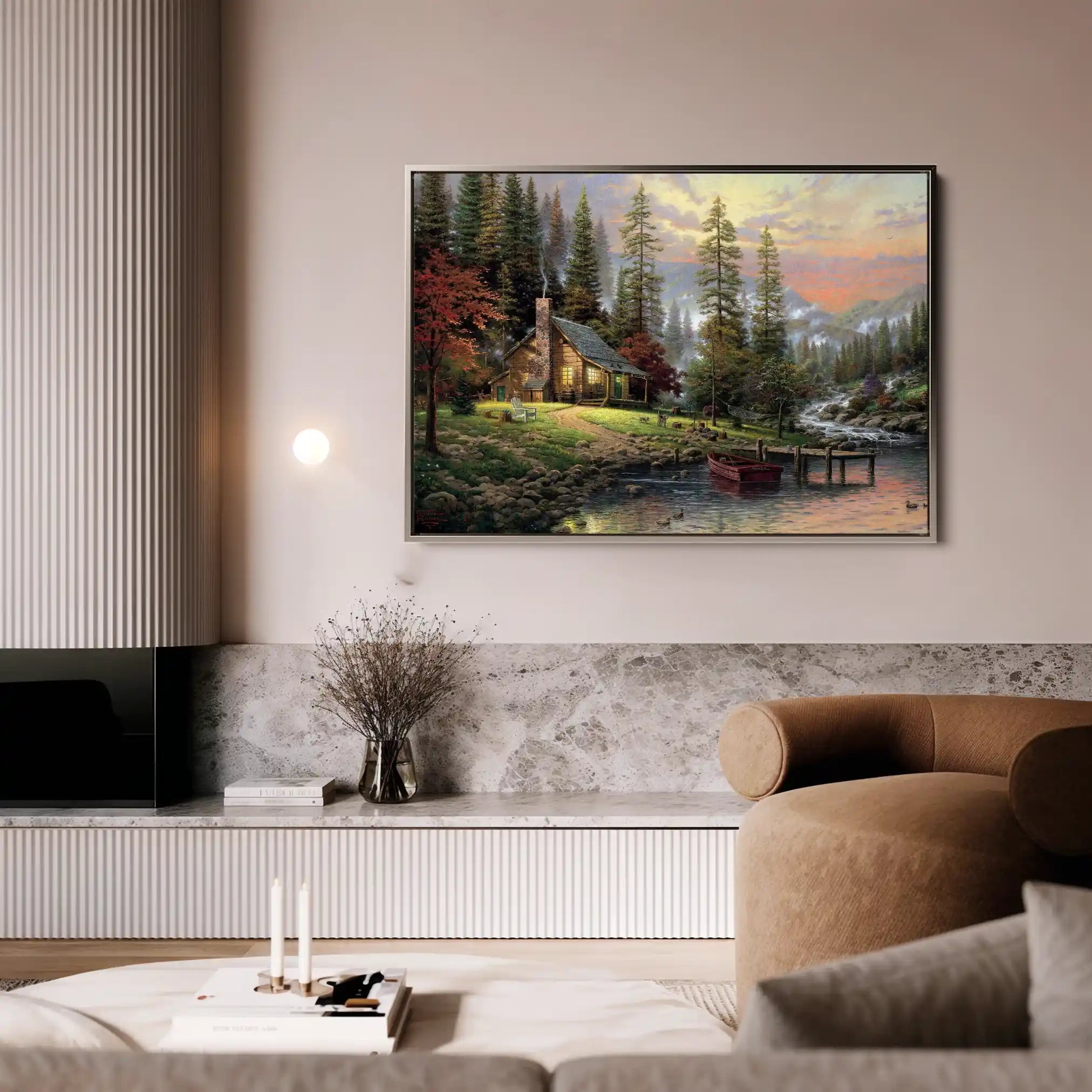 Landscape 070 Canvas Art 90 x 60 cm / Stretched on hidden frame