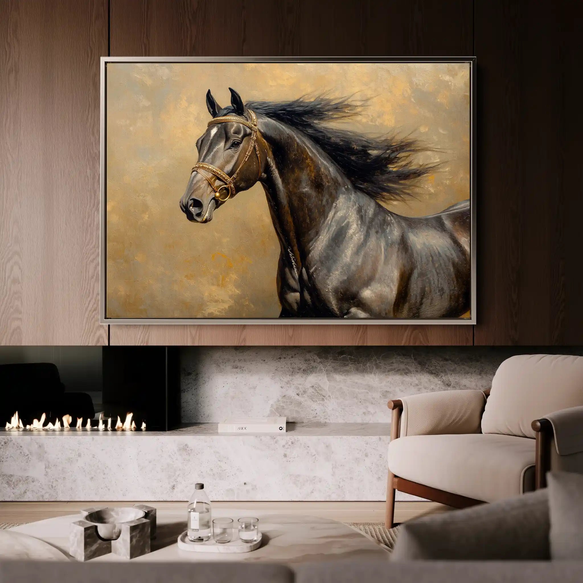 Horses 071 Canvas Art 90 x 60 cm / Stretched on hidden frame