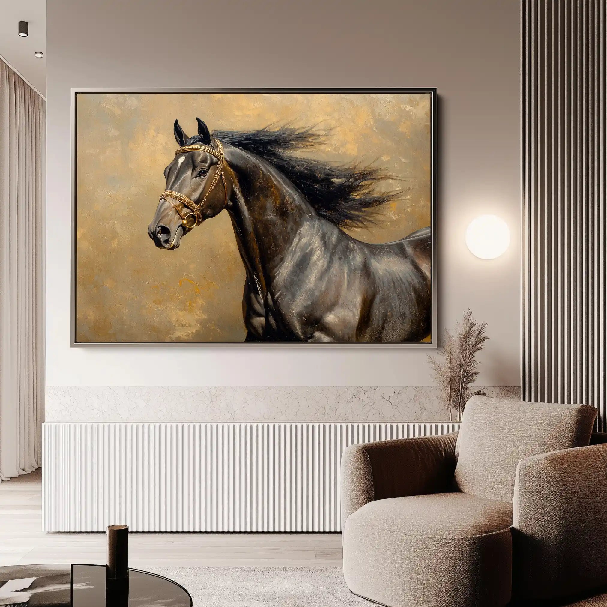 Horses 071 Canvas Art 90 x 60 cm / Stretched on hidden frame