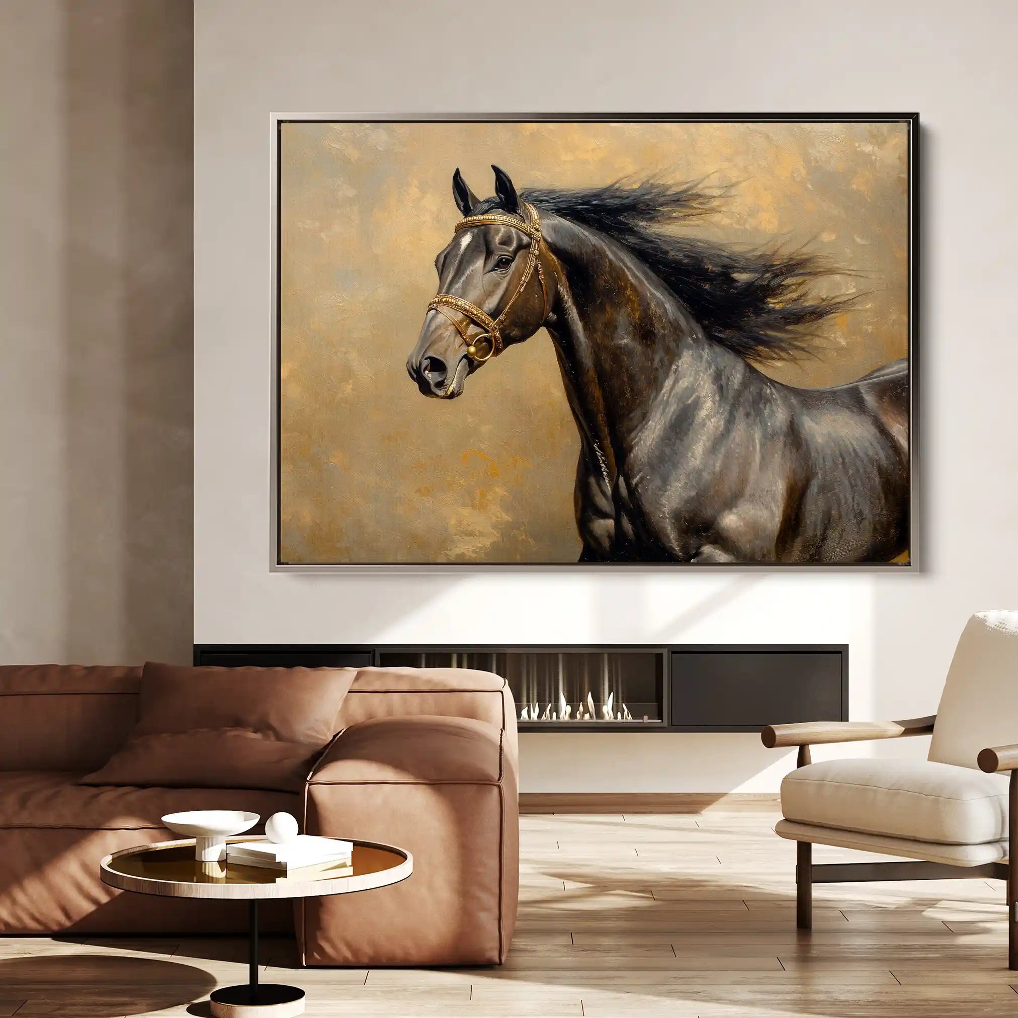 Horses 071 Canvas Art 90 x 60 cm / Stretched on hidden frame