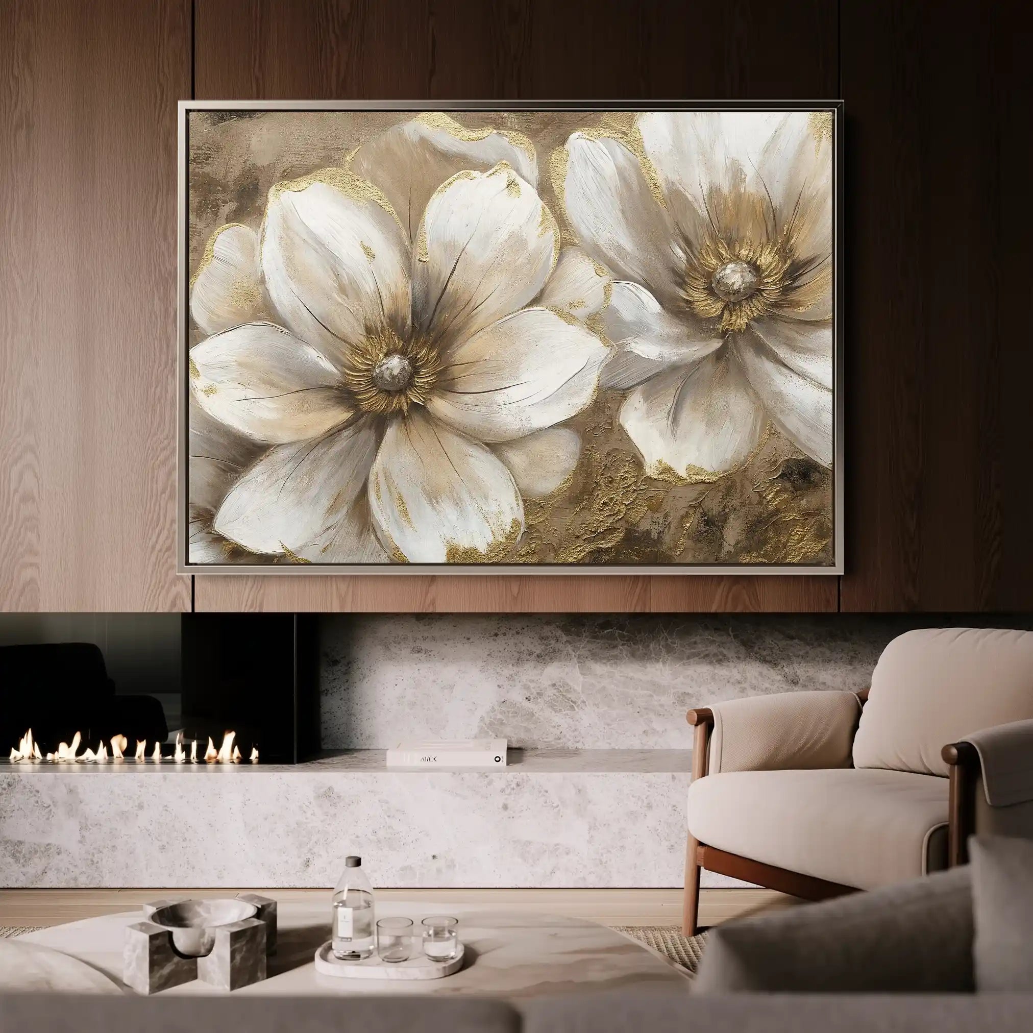 Floral Canvas Wall Art WAD073-F 90 x 60 cm / Stretched on hidden frame