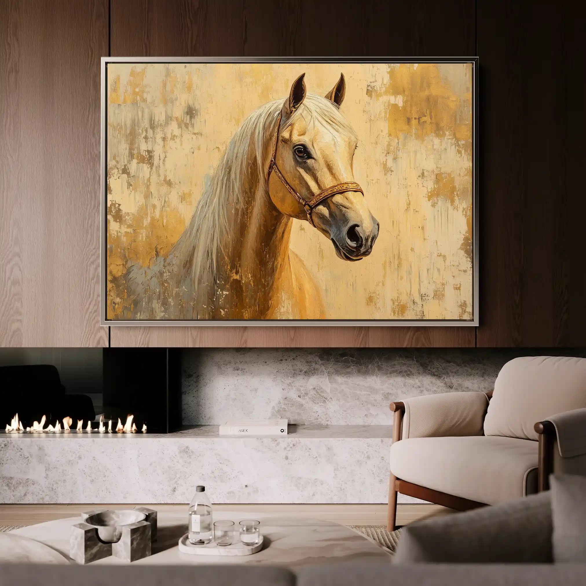 Horses 073 Canvas Art 90 x 60 cm / Stretched on hidden frame
