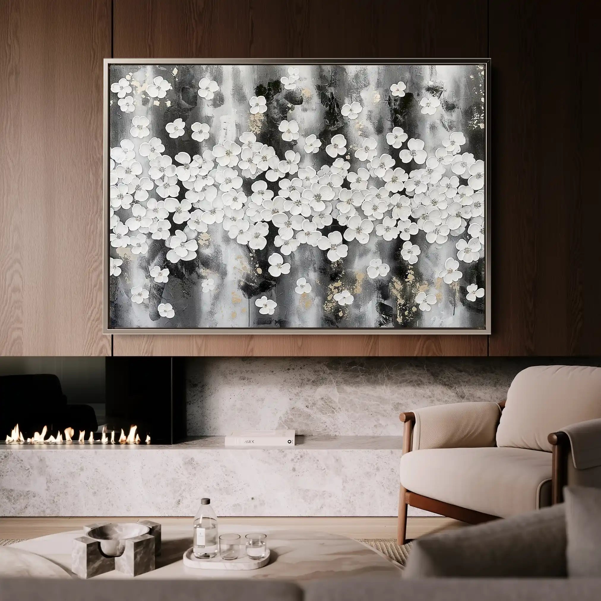 Floral Canvas Wall Art WAD077-F 90 x 60 cm / Stretched on hidden frame