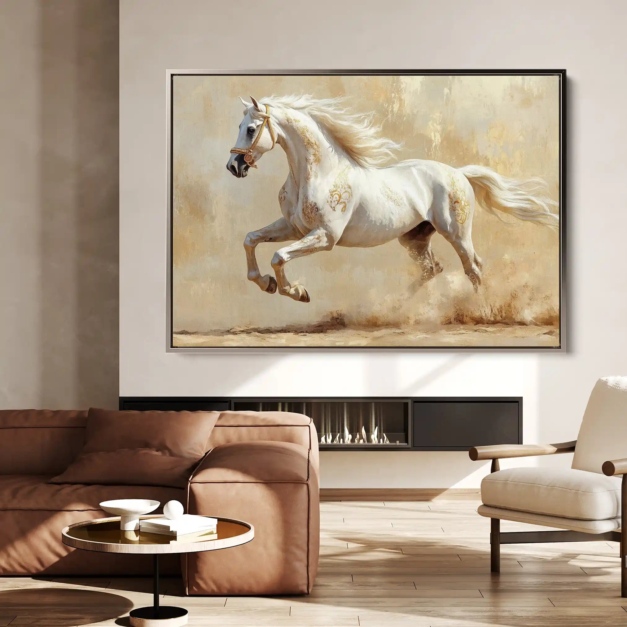 Horses 080 Canvas Art 90 x 60 cm / Stretched on hidden frame