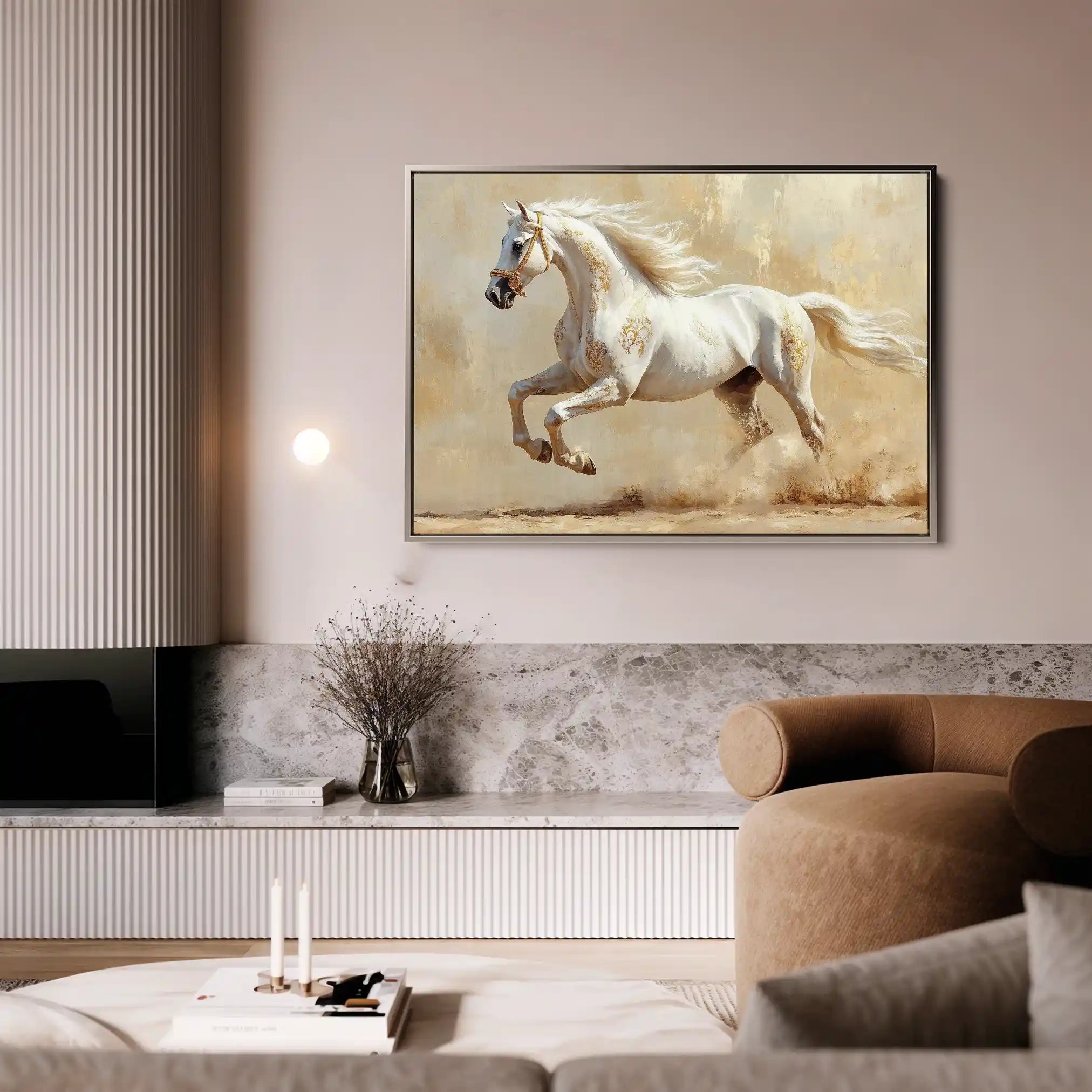 Horses 080 Canvas Art 90 x 60 cm / Stretched on hidden frame