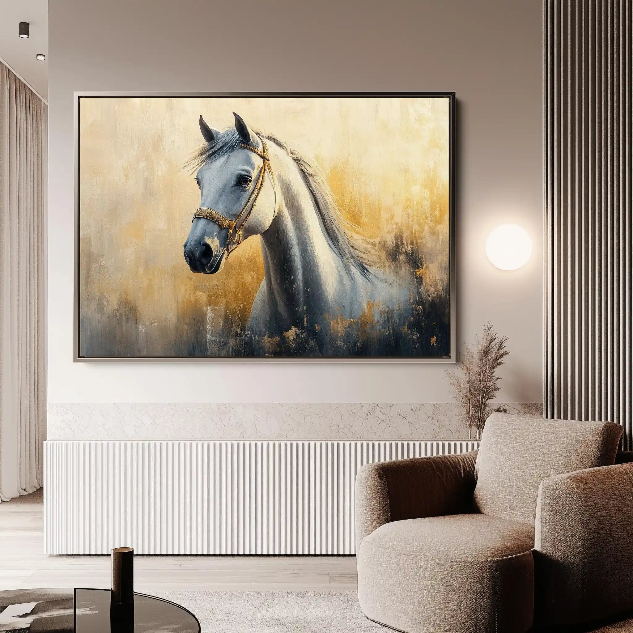 Horses 085 Canvas Art 90 x 60 cm / Stretched on hidden frame