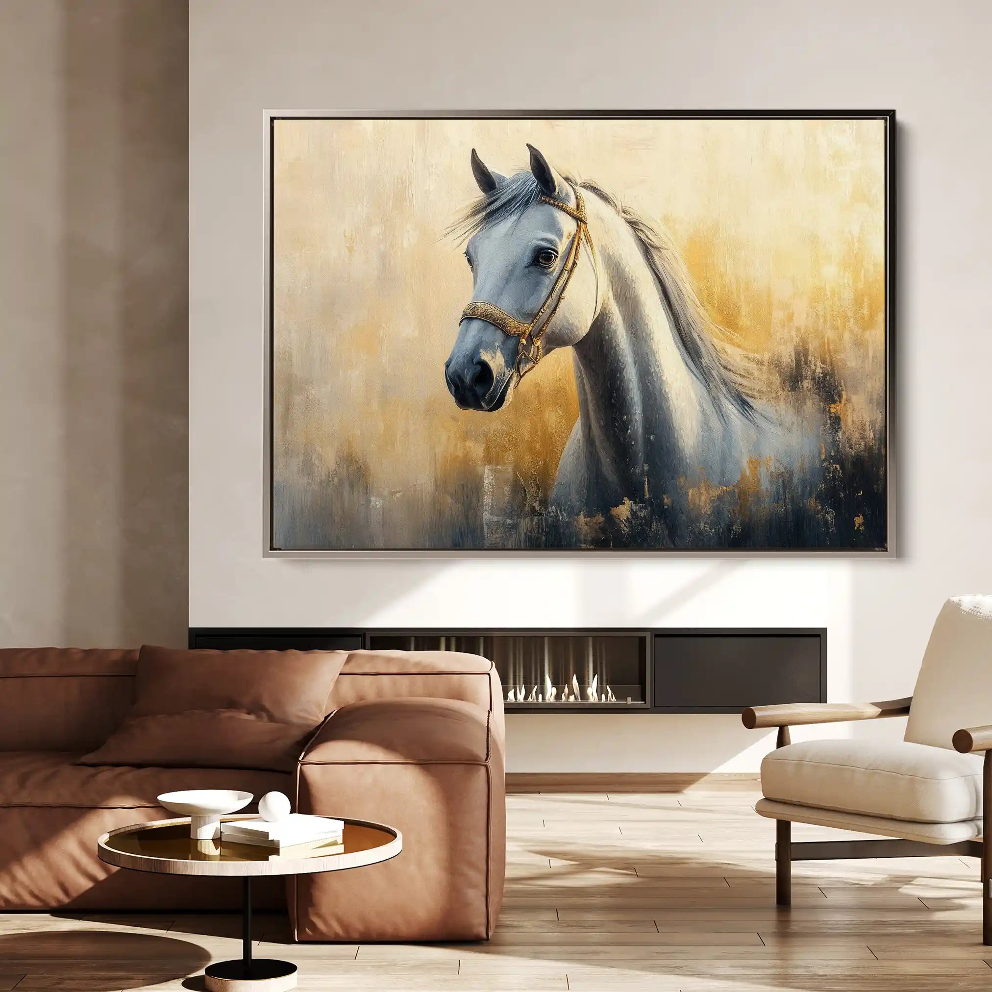 Horses 085 Canvas Art 90 x 60 cm / Stretched on hidden frame