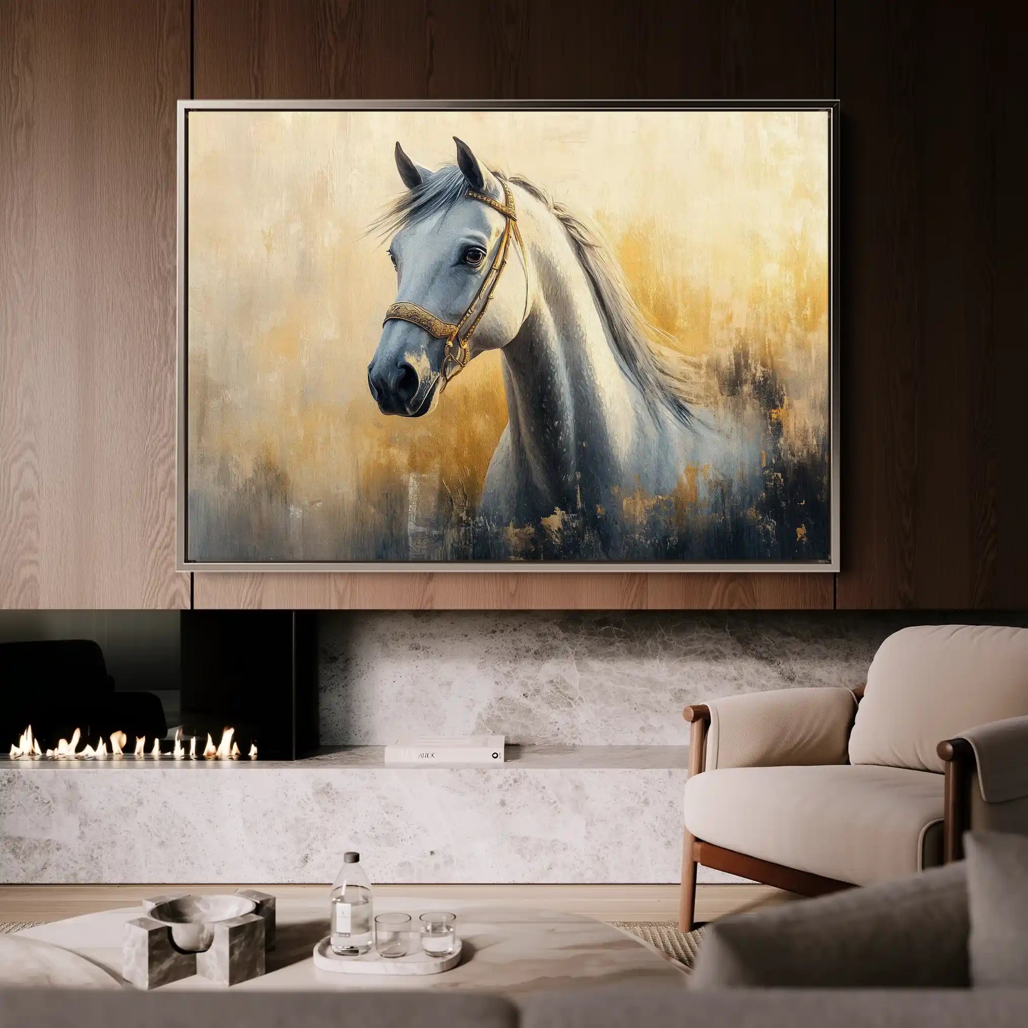 Horses 085 Canvas Art 90 x 60 cm / Stretched on hidden frame