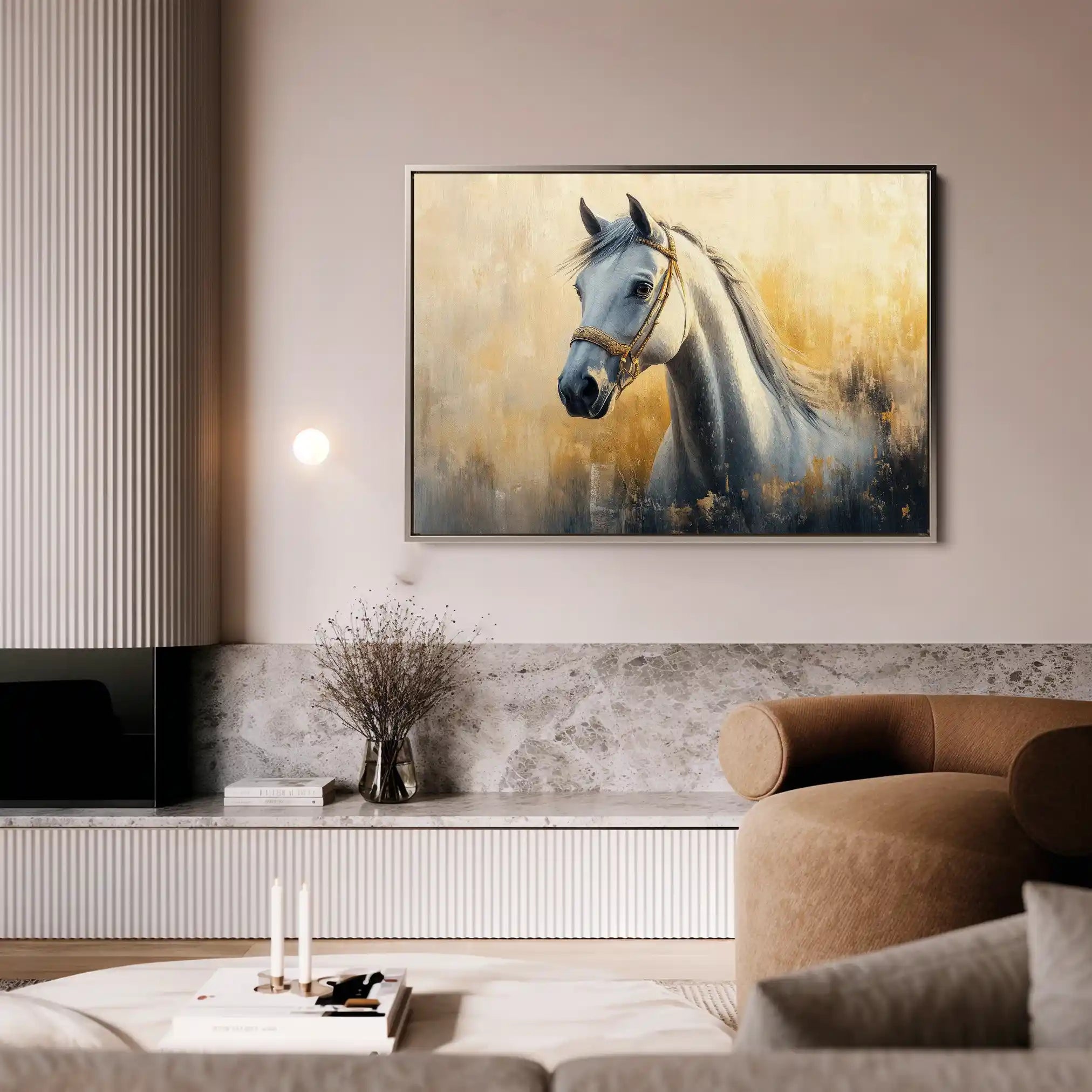 Horses 085 Canvas Art 90 x 60 cm / Stretched on hidden frame