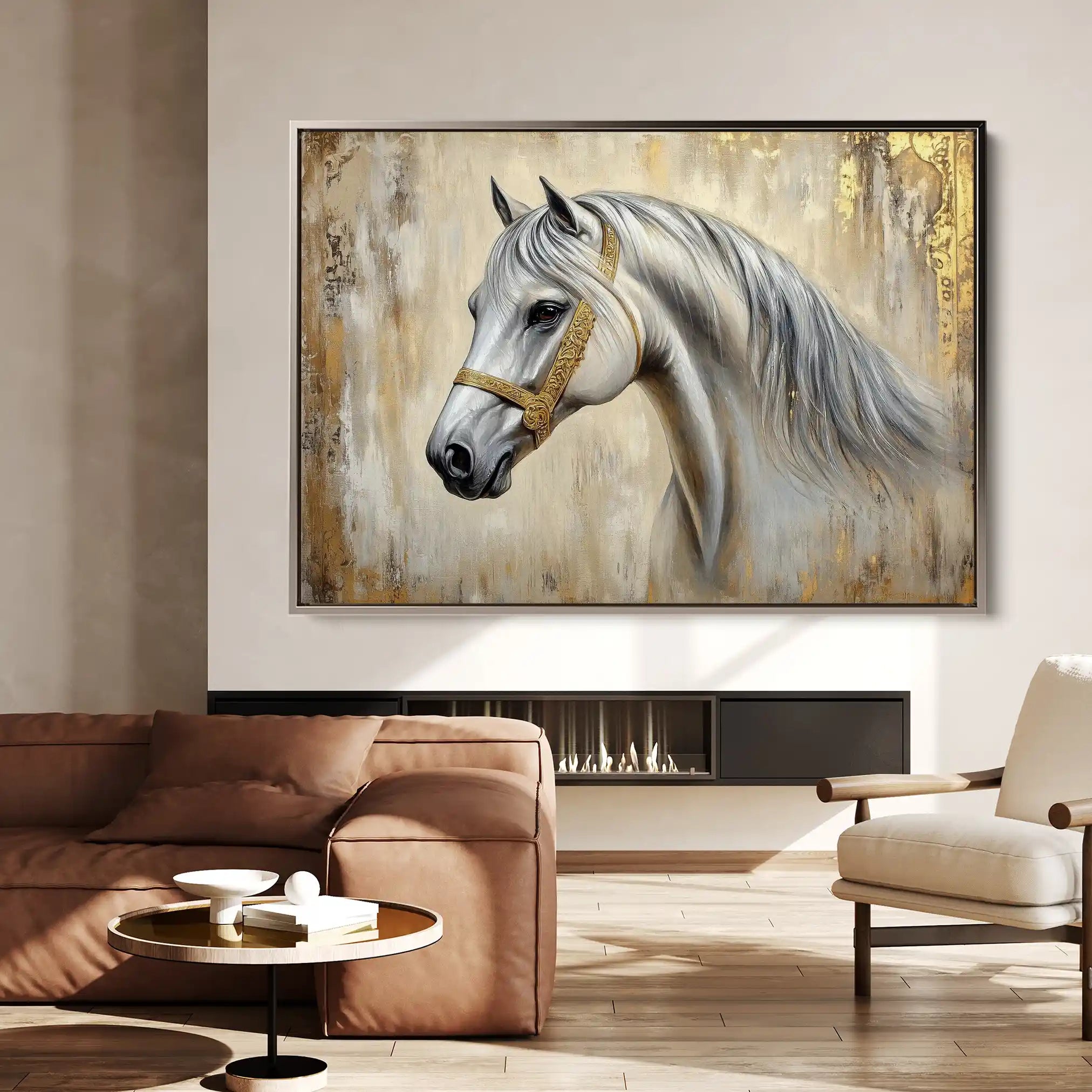 Horses 086 Canvas Art 90 x 60 cm / Stretched on hidden frame