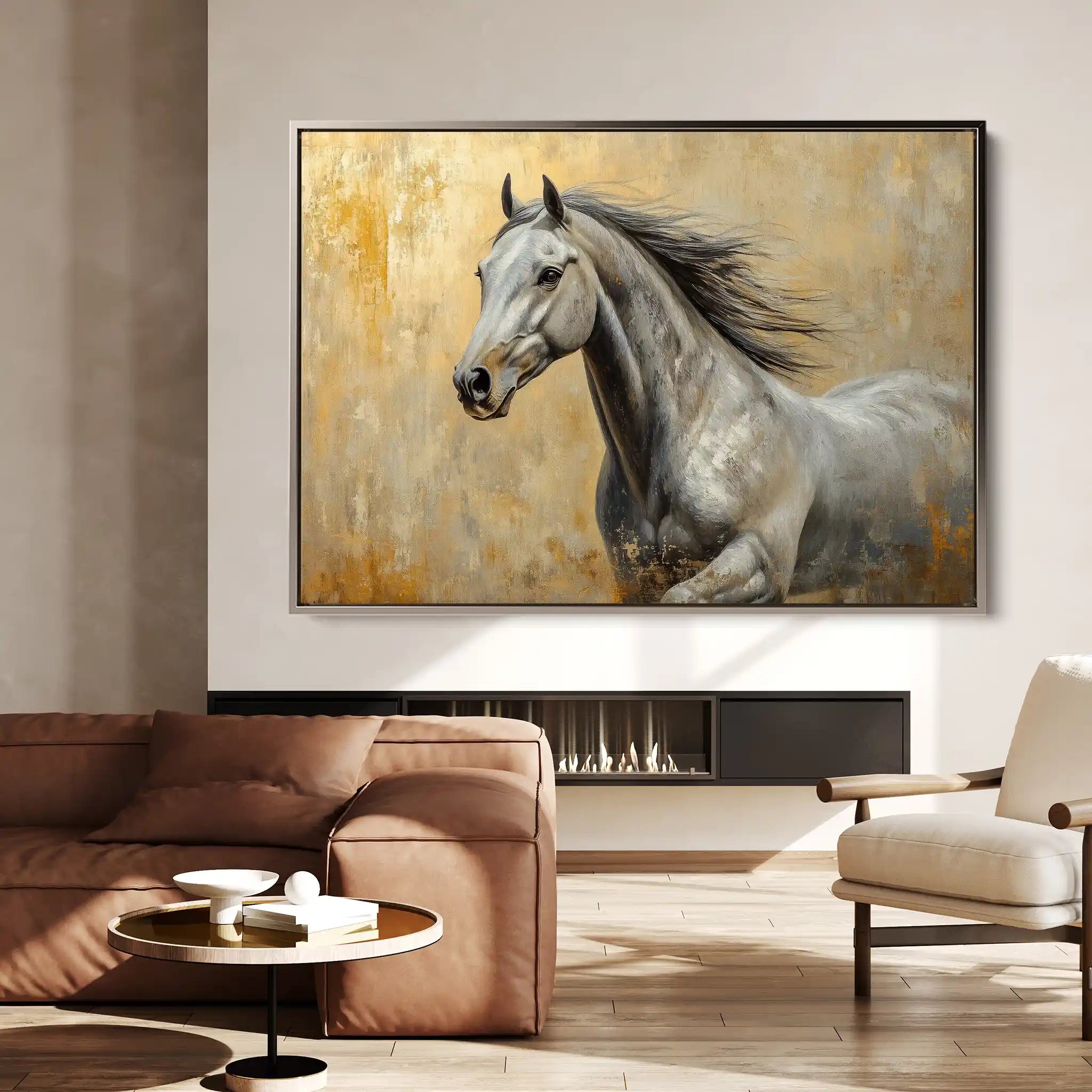 Horses 089 Canvas Art 90 x 60 cm / Stretched on hidden frame