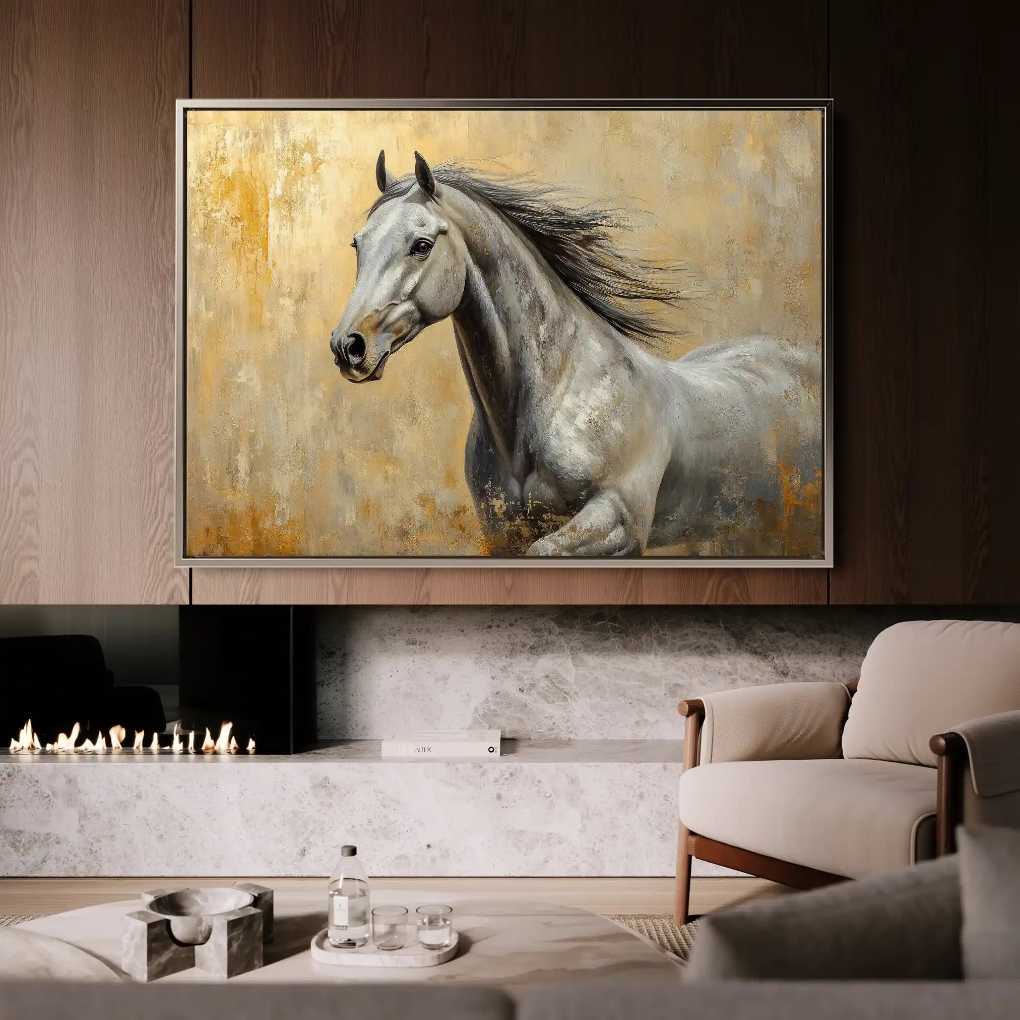 Horses 089 Canvas Art 90 x 60 cm / Stretched on hidden frame