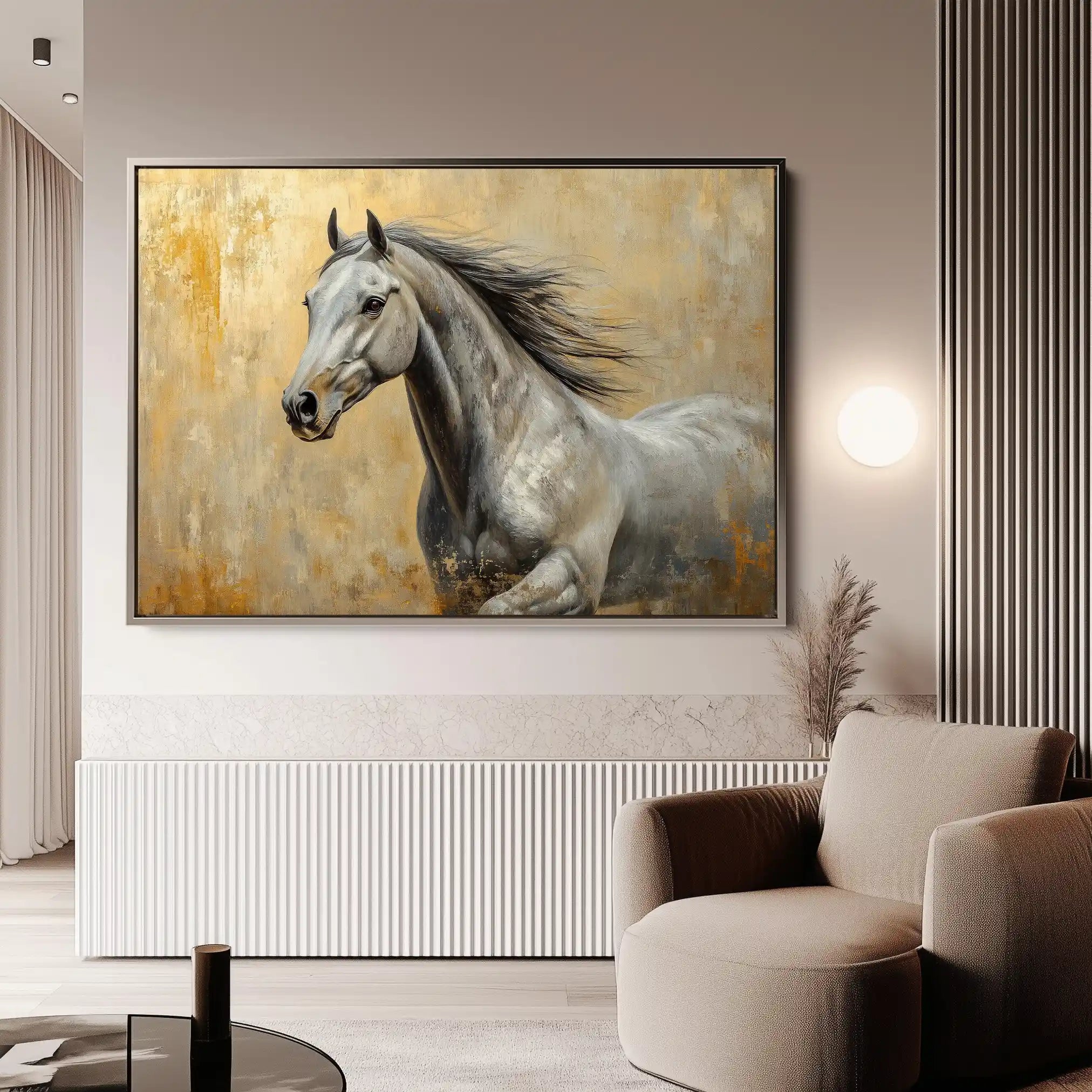 Horses 089 Canvas Art 90 x 60 cm / Stretched on hidden frame