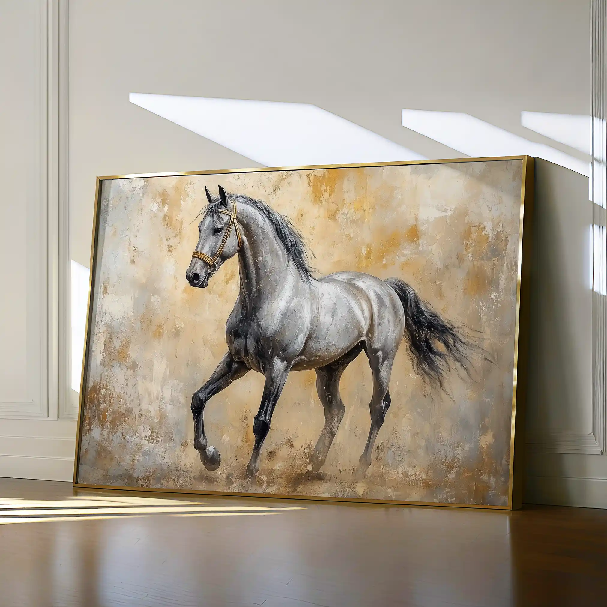 Horses 091 Canvas Art 90 x 60 cm / Stretched on hidden frame