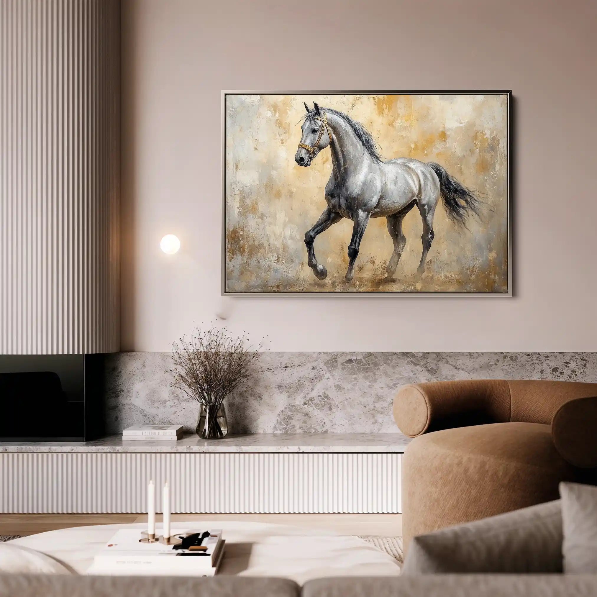 Horses 091 Canvas Art 90 x 60 cm / Stretched on hidden frame